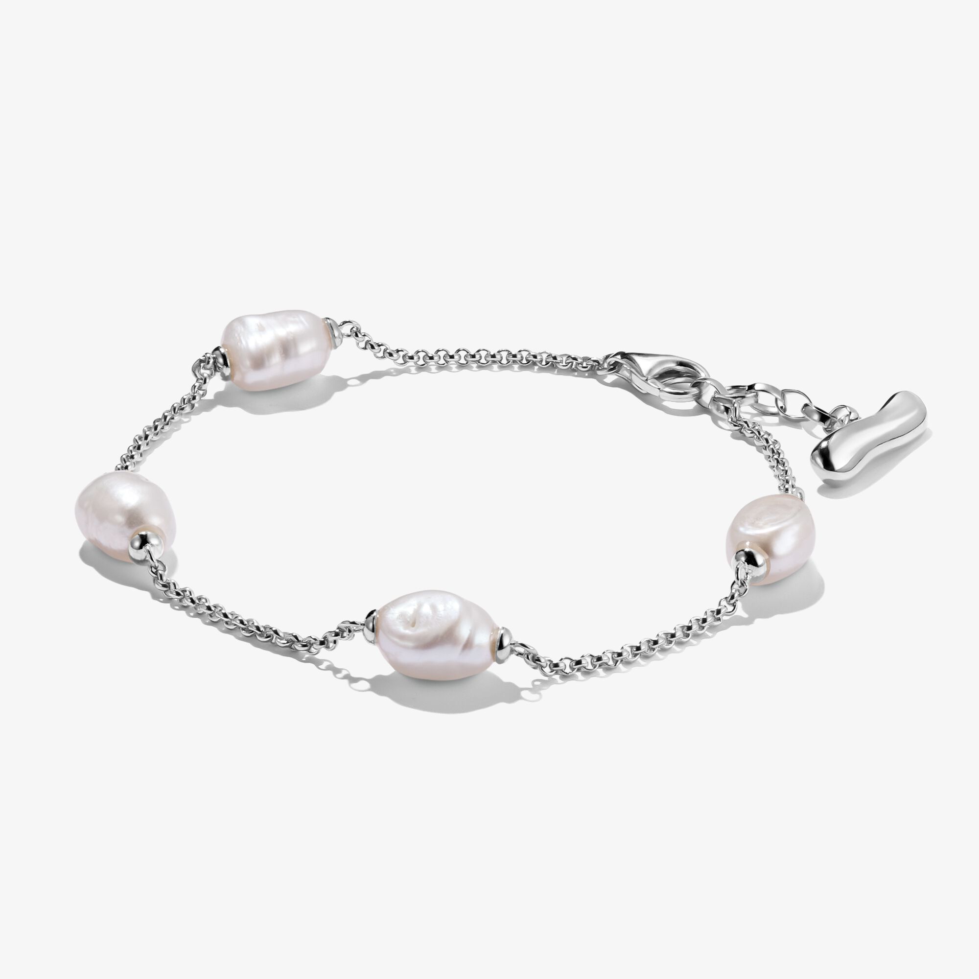 THOMAS SABO Armband med Natural Beauty-silverpärlor, 925 sterlingsilver, Storlek: 19 cm, för damer