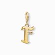Charm pendant letter F gold from the Charm Club collection in the THOMAS SABO online store
