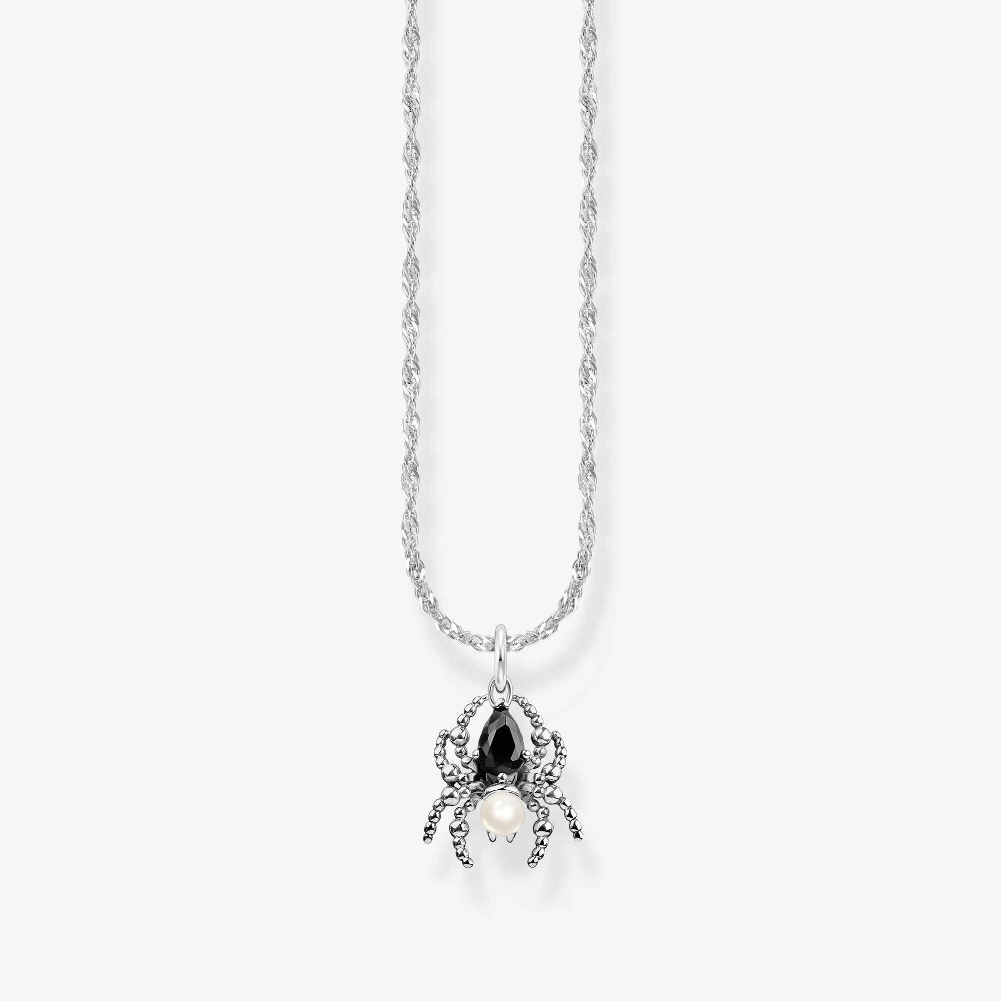 THOMAS SABO Chaîne avec pendentif araignée argent Spider Romance Argent sterling, Taille: 45 cm, pour femme