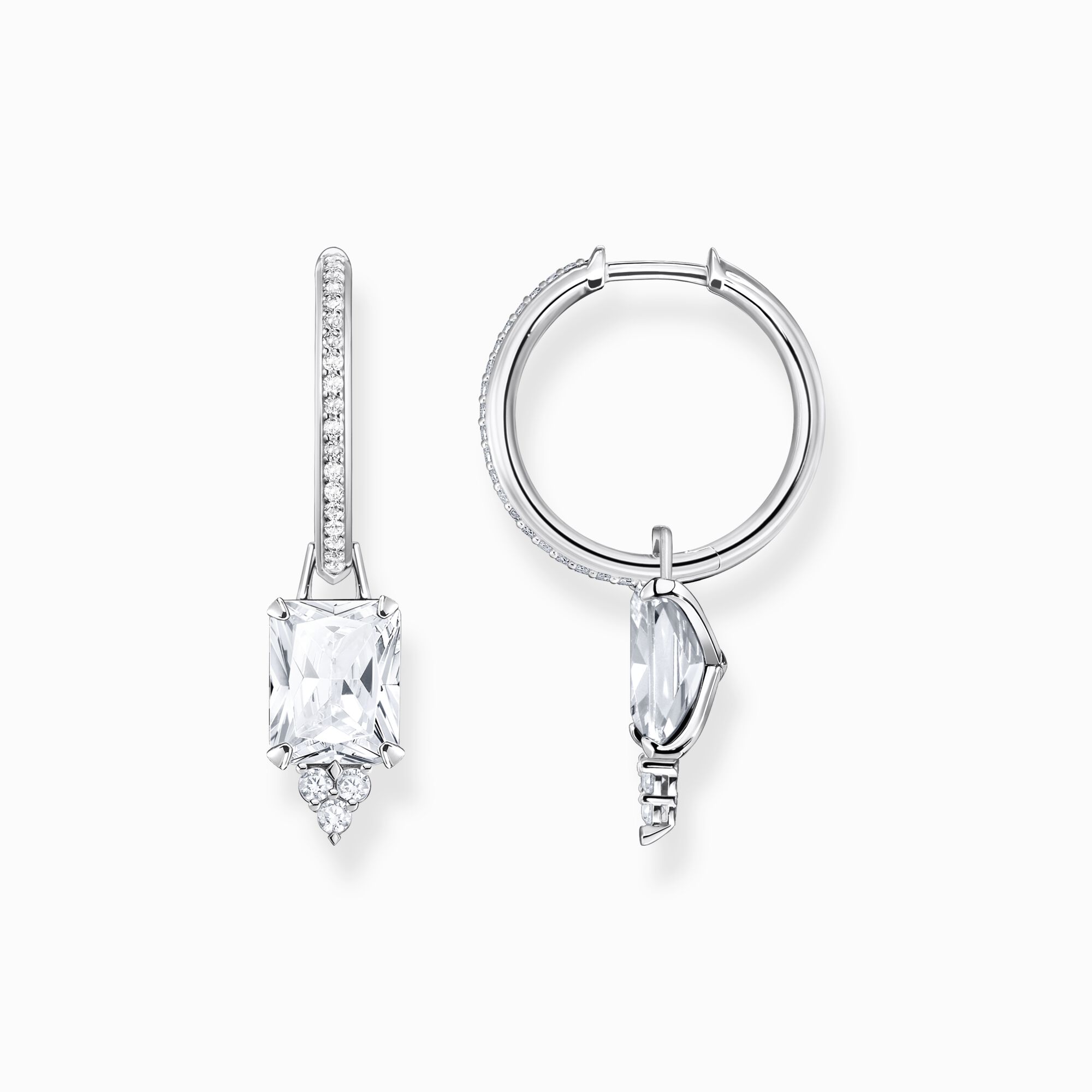 Hoop earrings with white stones silver from the  collection in the THOMAS SABO online store