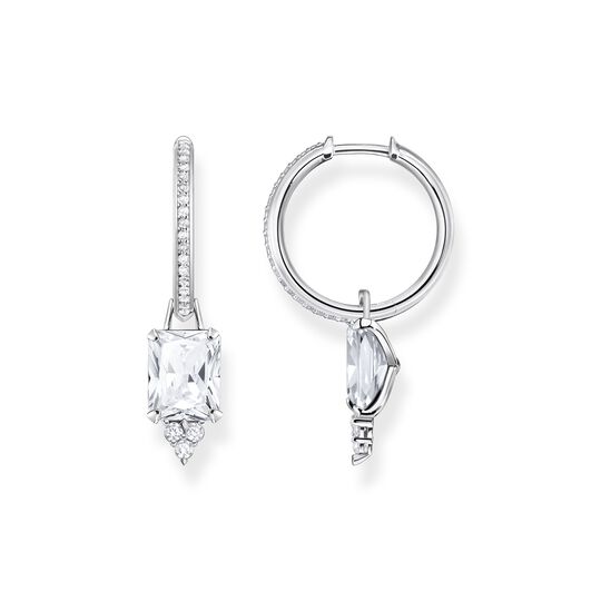 Hoop earrings white stone silver from the  collection in the THOMAS SABO online store