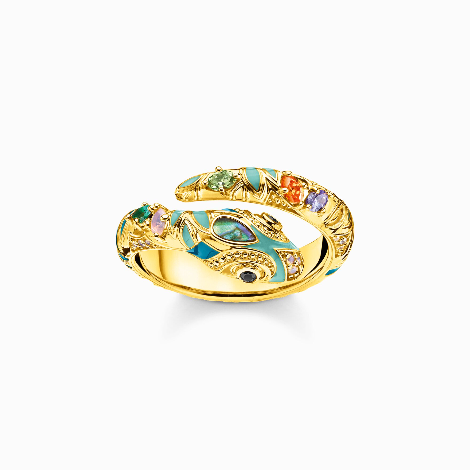 Ring bunte Schlange gold aus der  Kollektion im Online Shop von THOMAS SABO