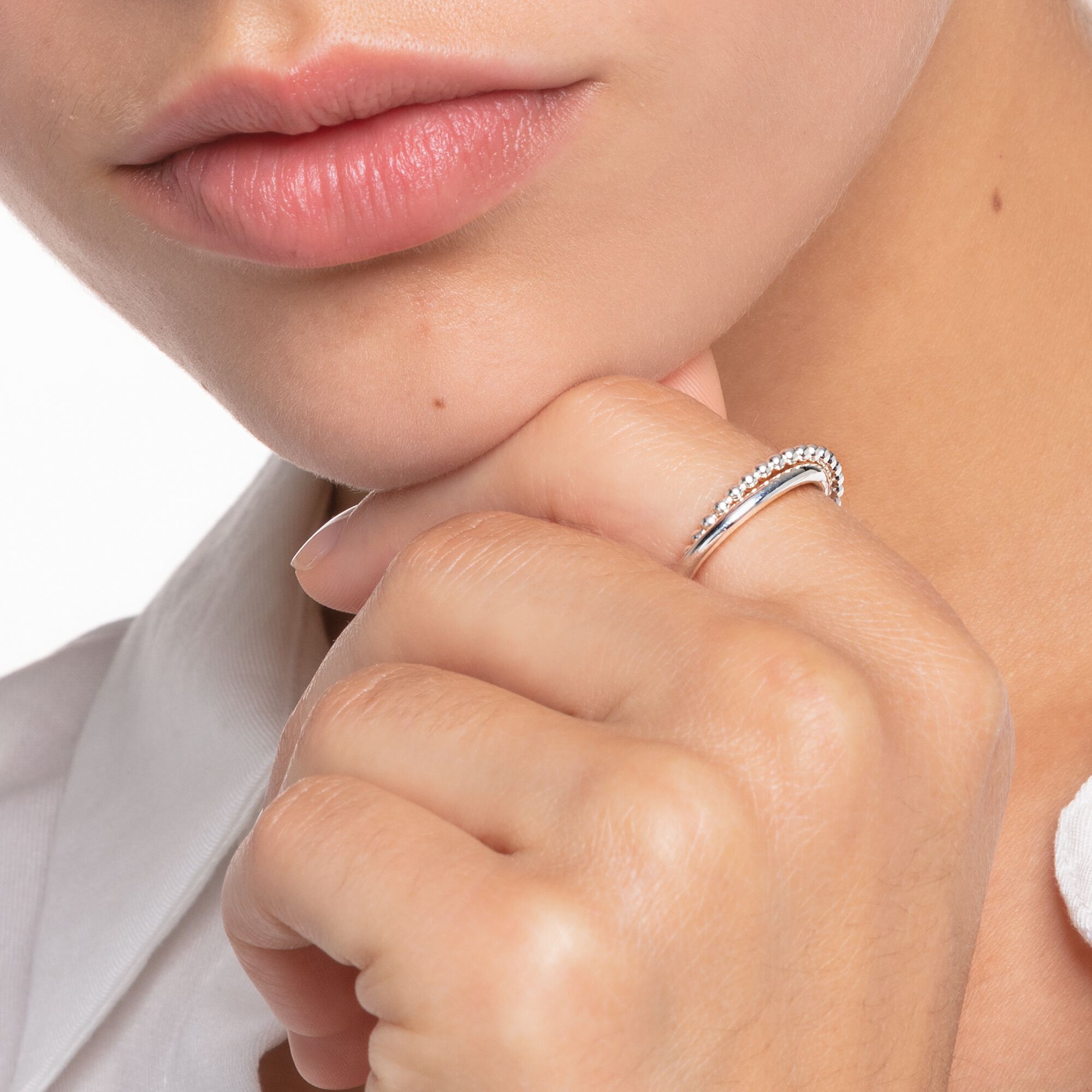 Anillo Dots doble en plata | Charm Club THOMAS SABO