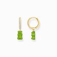 Gold-plated single hoop earring with green goldbears &amp; zirconia from the Charming Collection collection in the THOMAS SABO online store