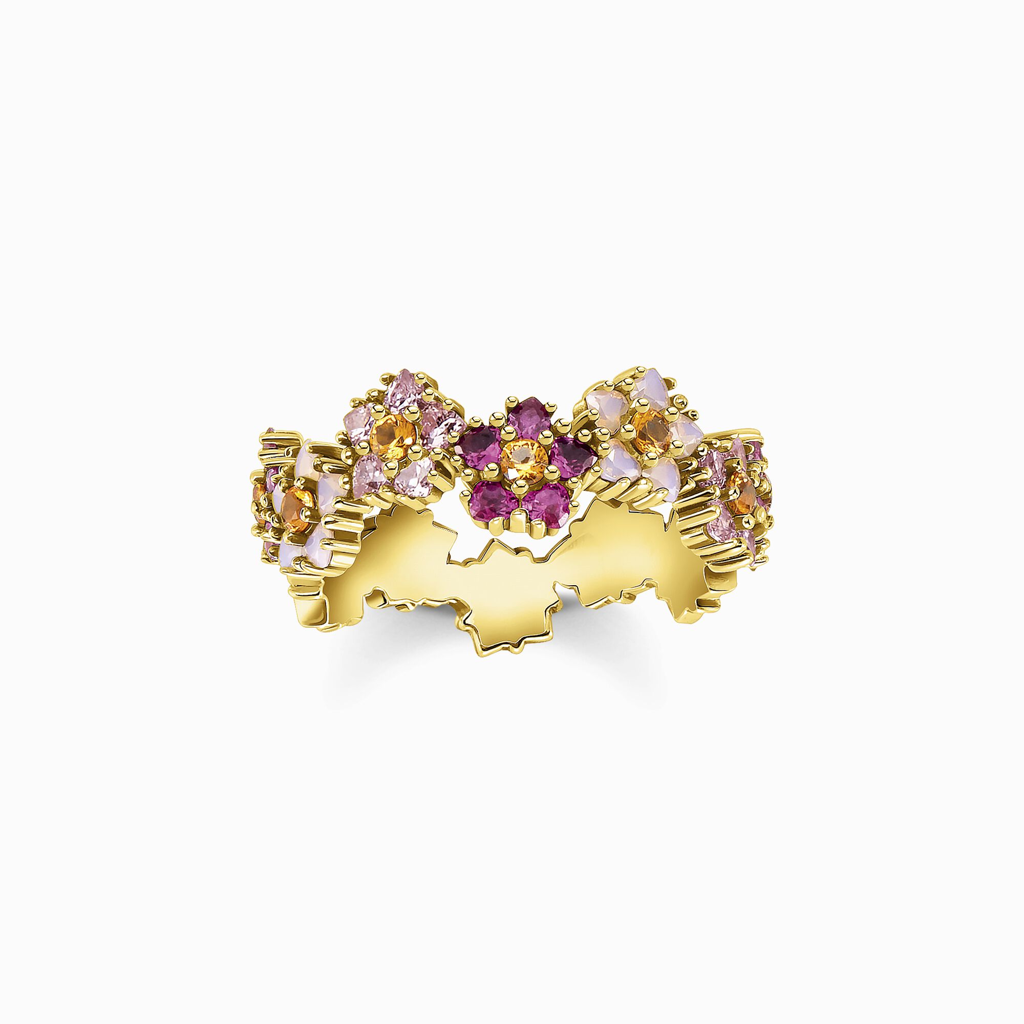 Ring Blumen farbige Steine gold aus der  Kollektion im Online Shop von THOMAS SABO
