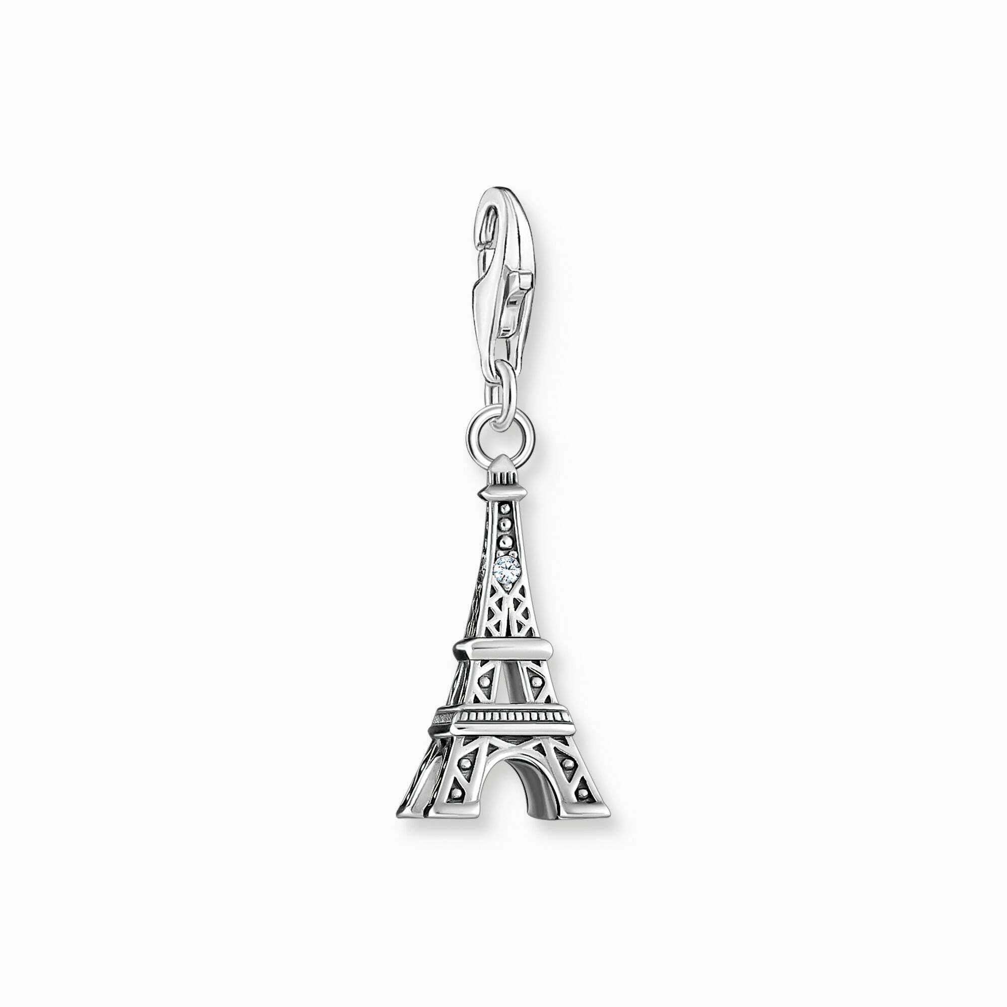 Charm-Anh&auml;nger Eiffelturm mit wei&szlig;em Zirkonia Silber aus der Charm Club Kollektion im Online Shop von THOMAS SABO