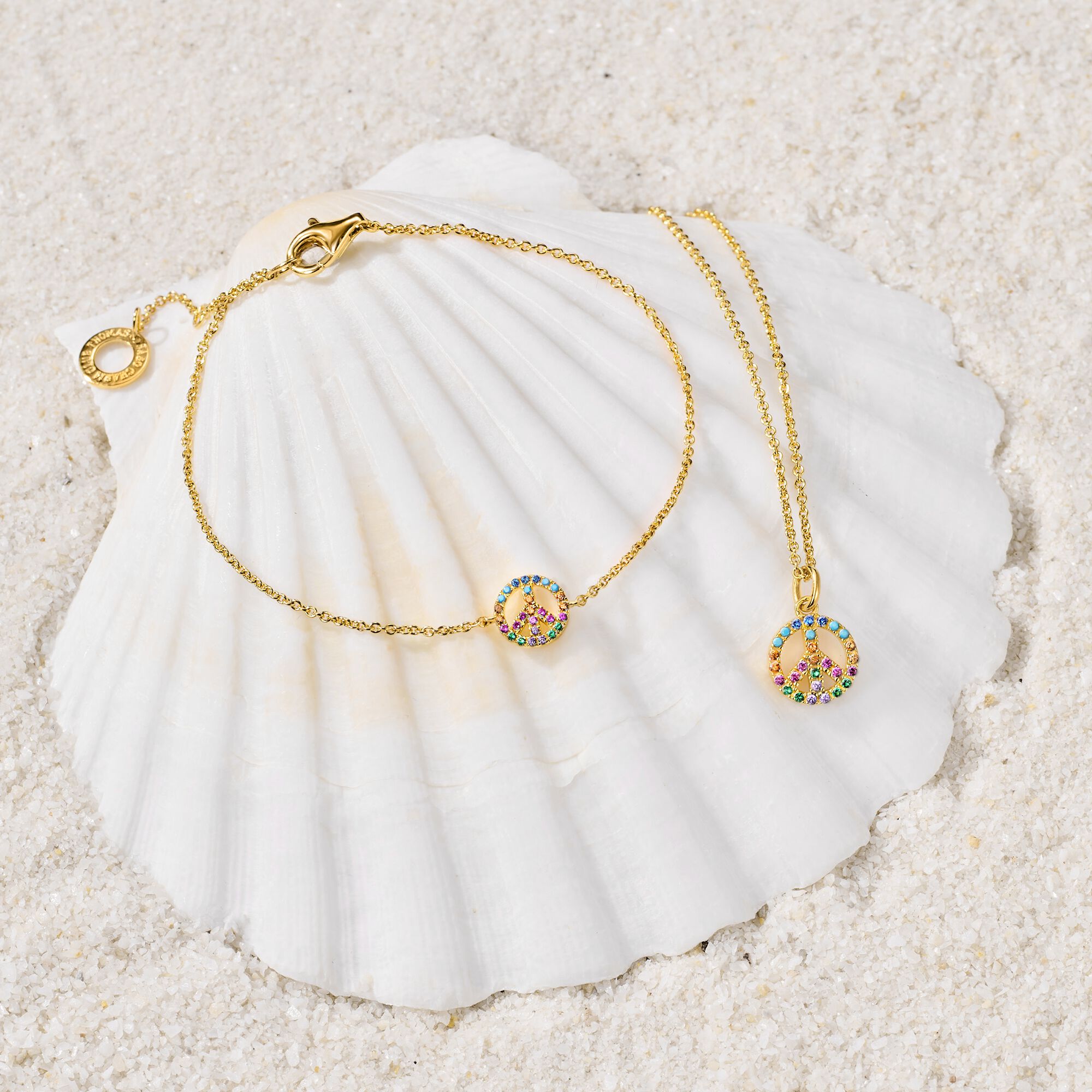 Jewellery set peace with colourful stones gold from the  collection in the THOMAS SABO online store