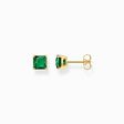 Ear studs with green stone gold plated from the  collection in the THOMAS SABO online store