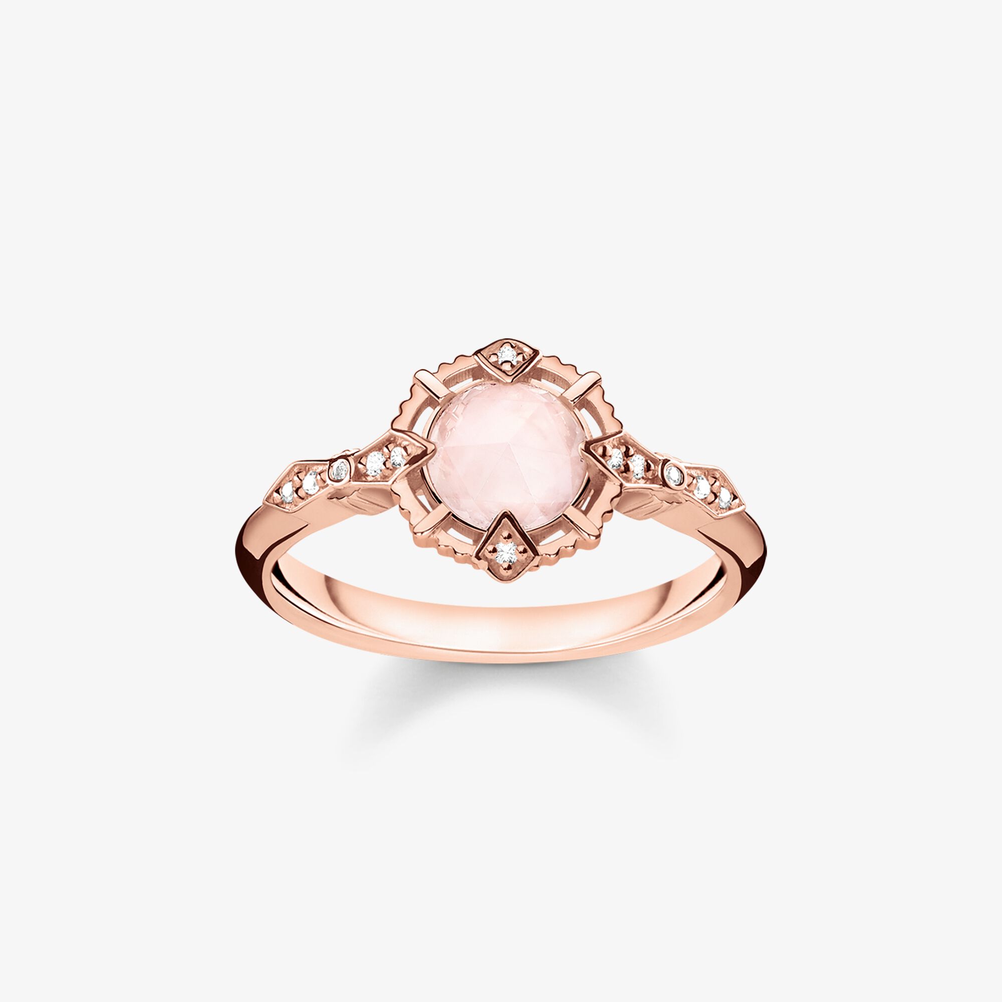 THOMAS SABO Ring Vintage rosa, Sterlingsilber Roségold vergoldet, Größe: 56, Damen