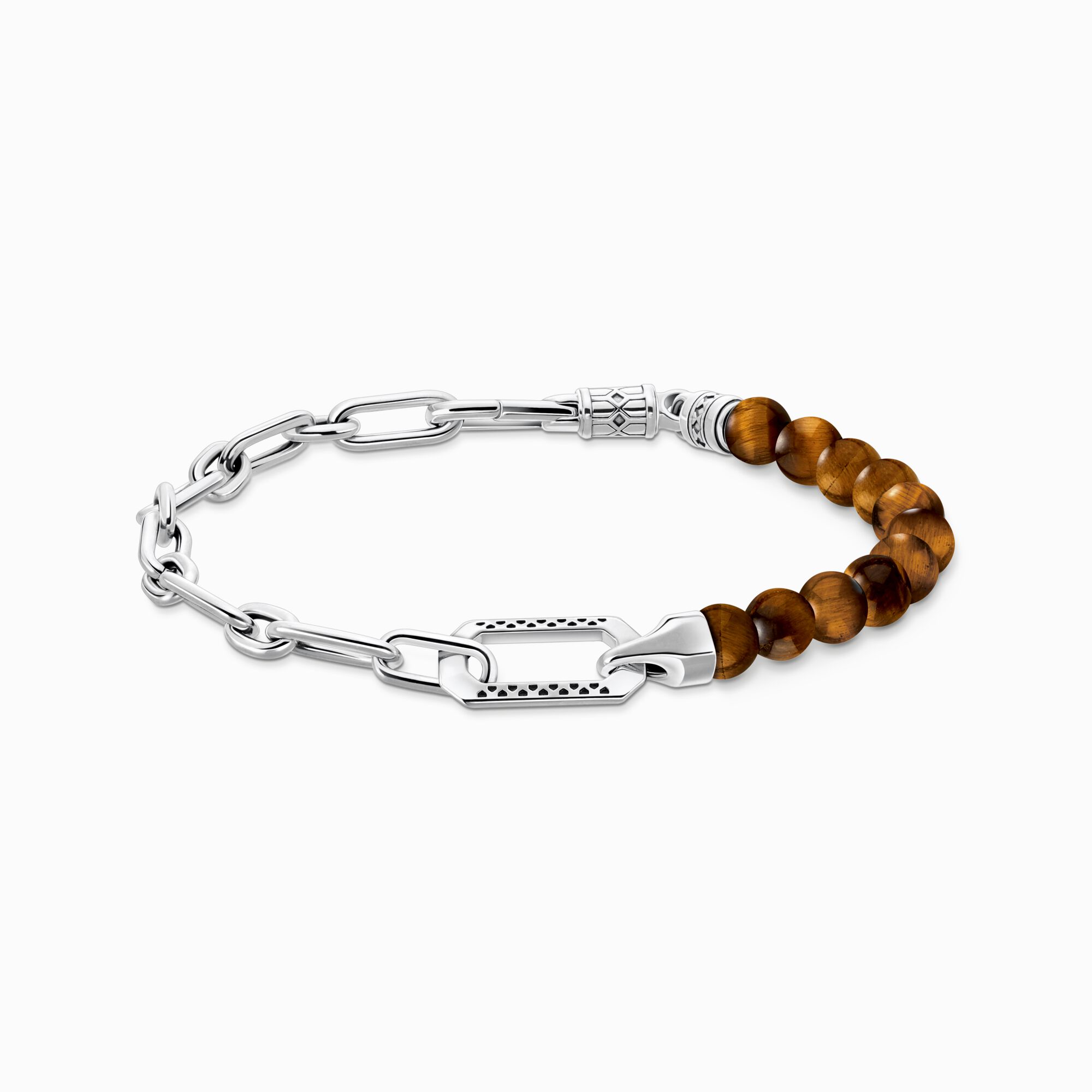 Silver blackened bracelet with brown beads from the  collection in the THOMAS SABO online store