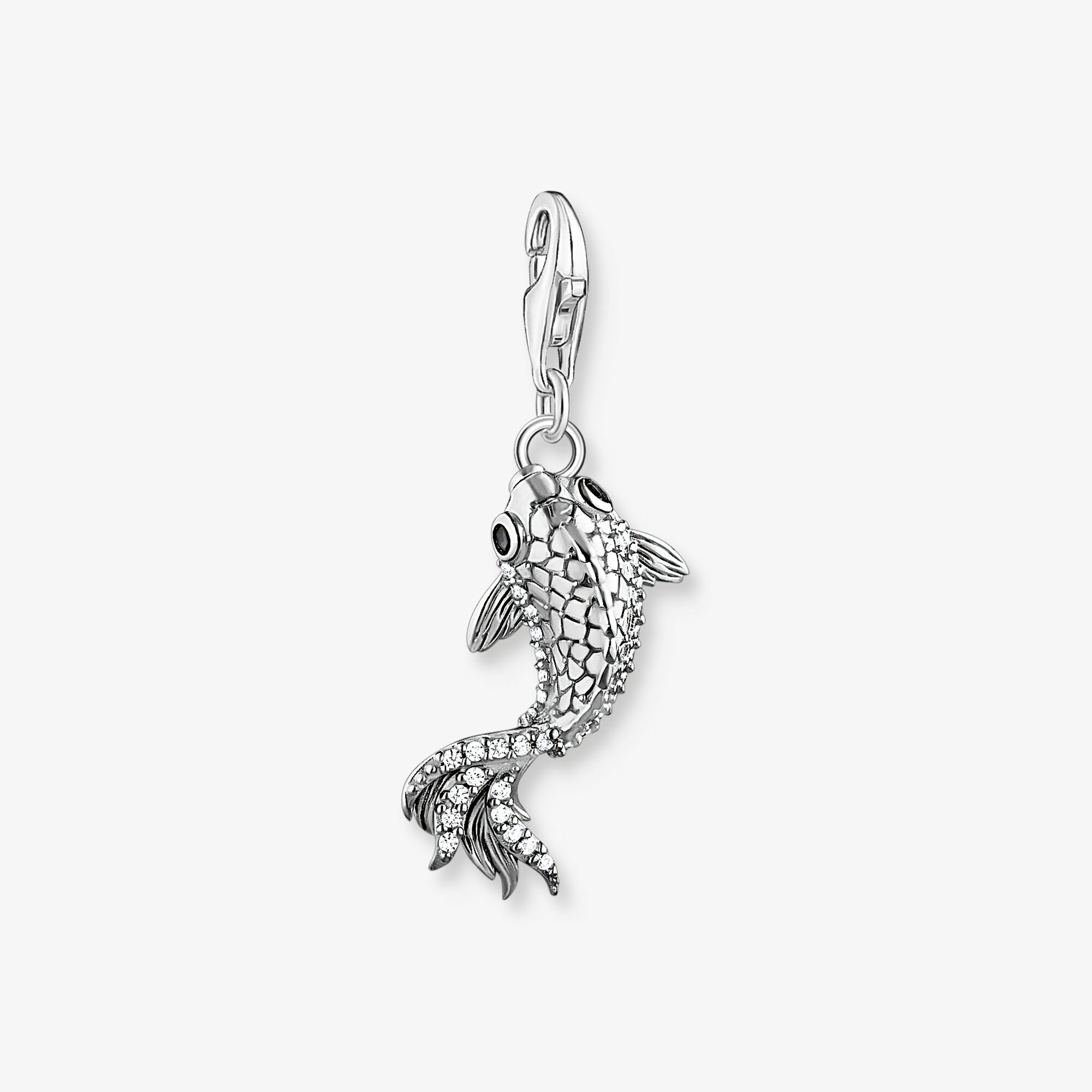 THOMAS SABO Breloque Charm koi avec pierres de zirconium argent Argent sterling, Taille: one size, pour femme