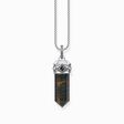 Silver blackened pendant with hexagon-cut gold blue tiger&#39;s eye from the  collection in the THOMAS SABO online store