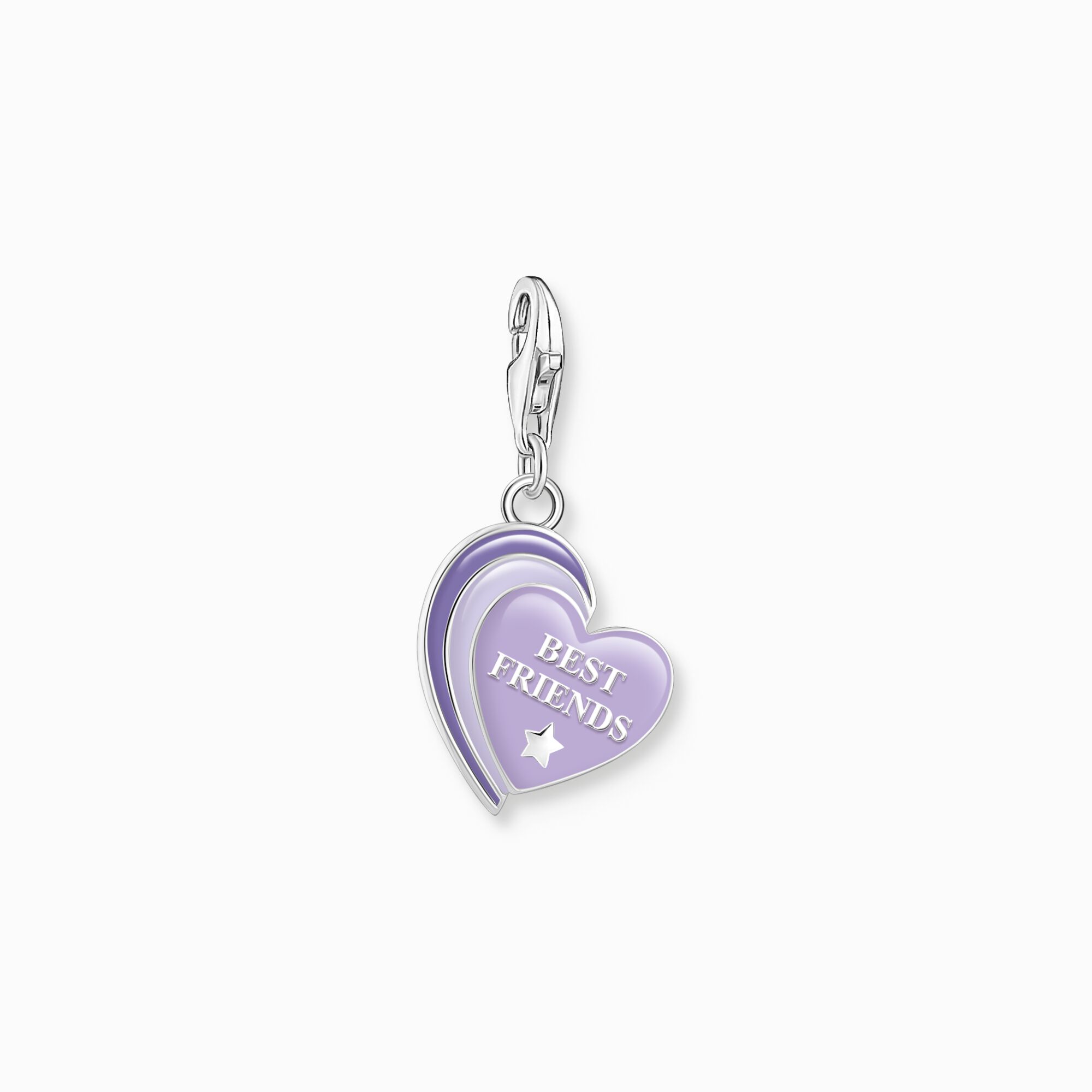 Charm pendant BEST FRIENDS with violet cold enamel silver blackened from the Charm Club collection in the THOMAS SABO online store