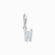 Charm-h&auml;ngsmycke bokstaven W med vita stenar silver ur kollektionen Charm Club i THOMAS SABO:s onlineshop