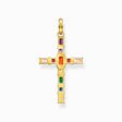 Anh&auml;nger Kreuz mit bunten Steinen vergoldet aus der  Kollektion im Online Shop von THOMAS SABO