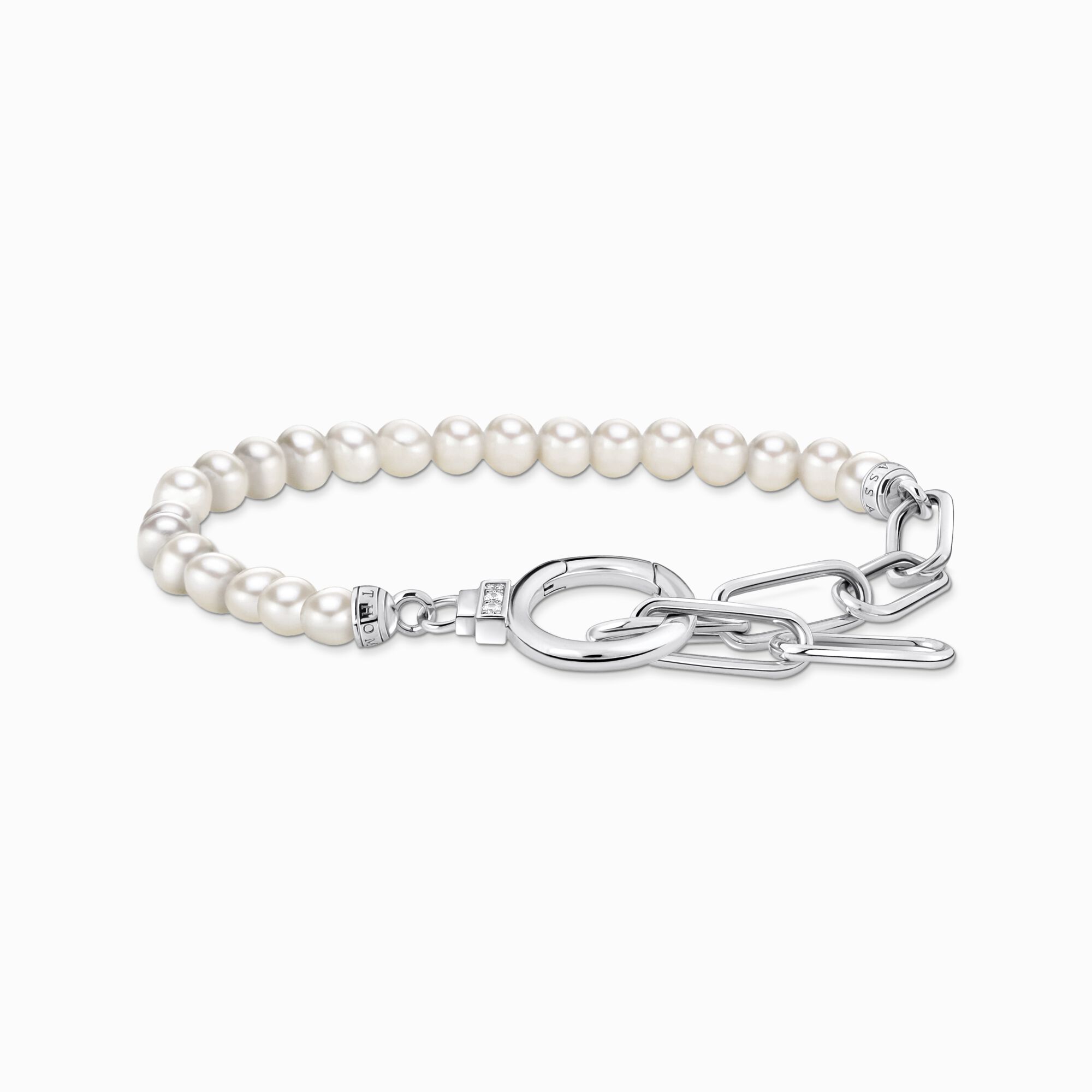 Silver bracelet with freshwater cultured pearls and zirconia from the  collection in the THOMAS SABO online store