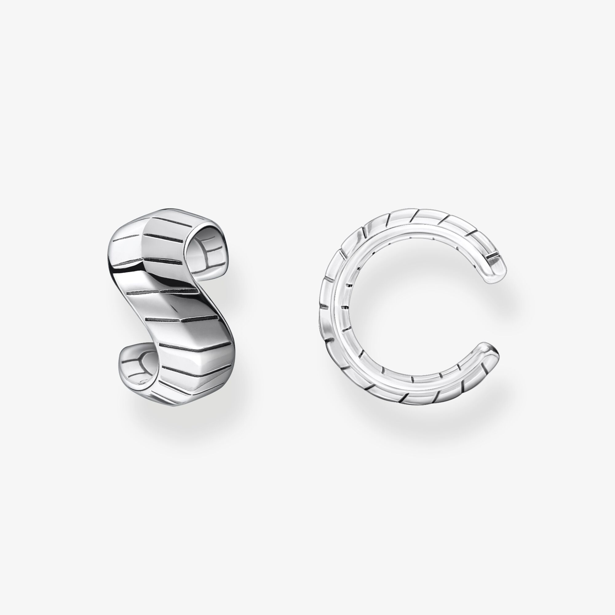 THOMAS SABO Ear cuff individuellt ormskinn silver, 925 sterlingsilver, svärtat, Storlek: one size, för damer