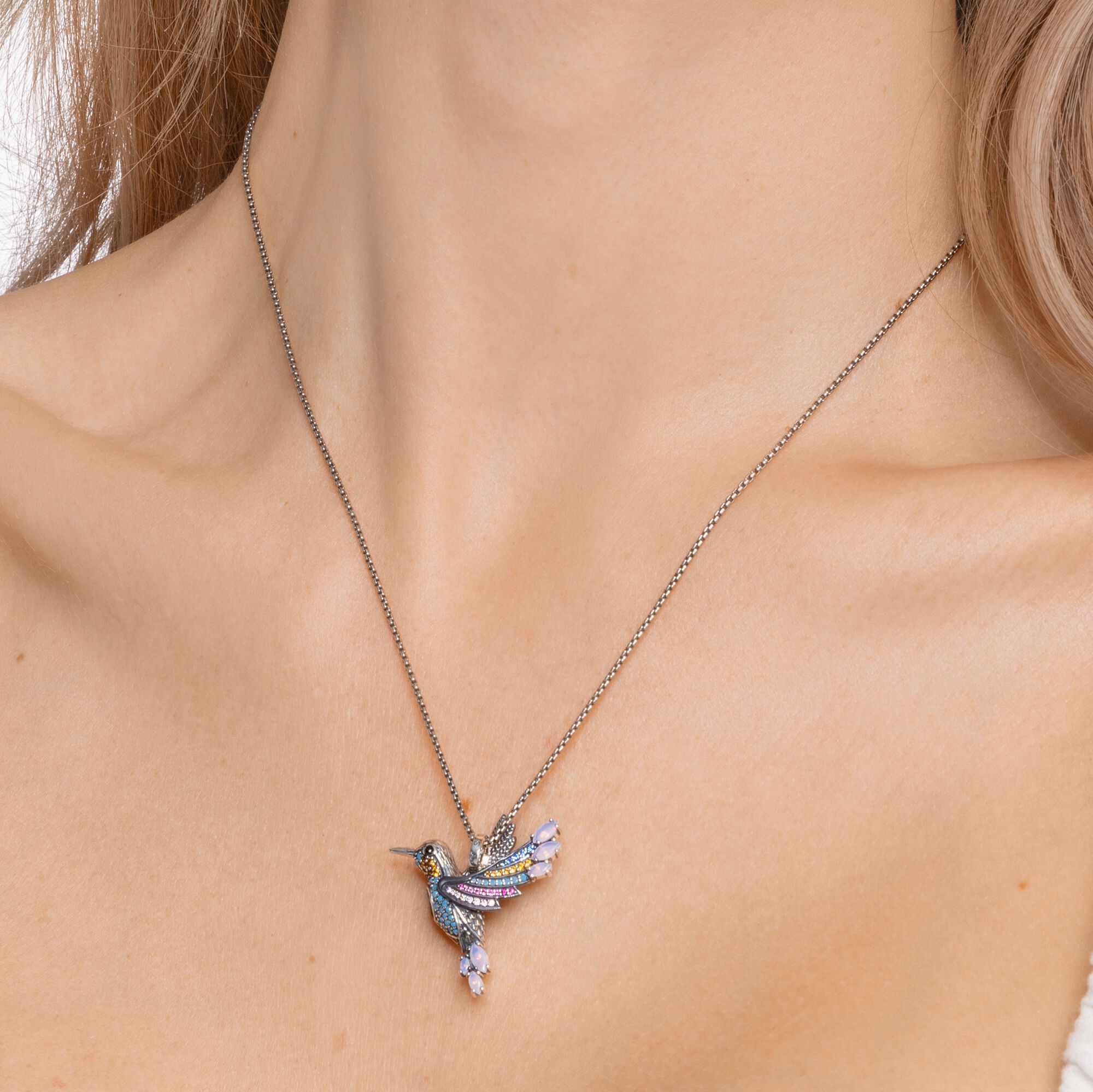 Kettenanhänger für Damen: bunter Kolibri – THOMAS SABO