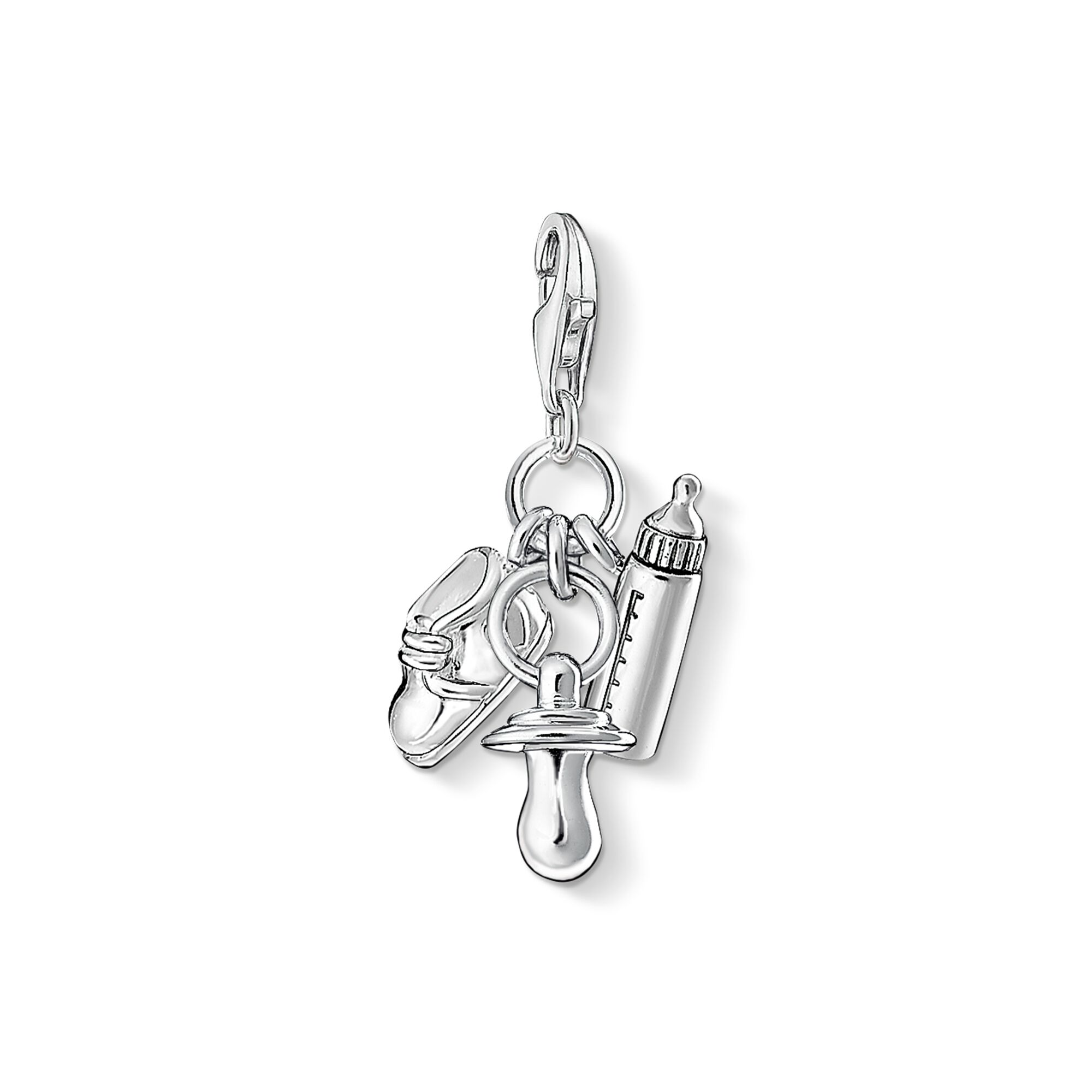 White Sterling Silver Charm Pendant Themed 12 mm 13 