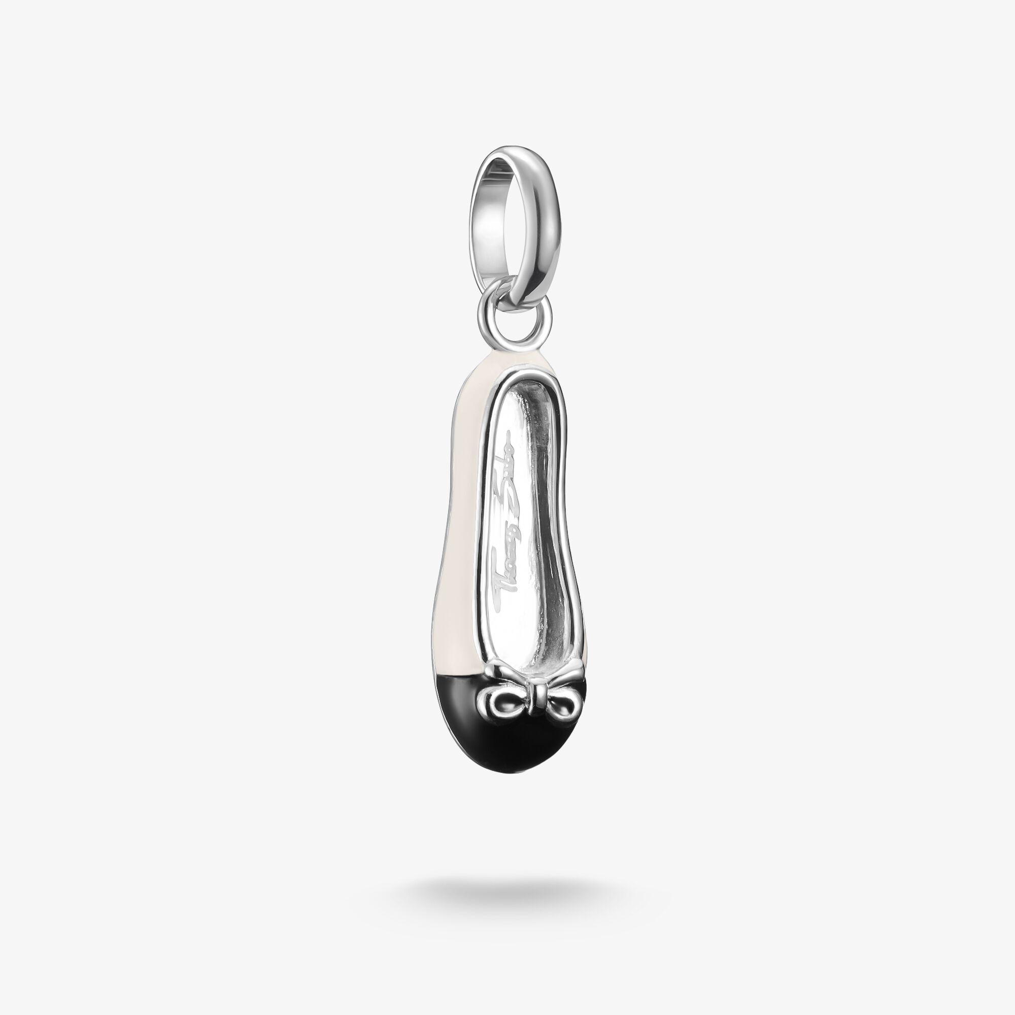THOMAS SABO Pendentif Charm ballerine blanc crème Connect argent, Argent sterling, Taille: one size, femme