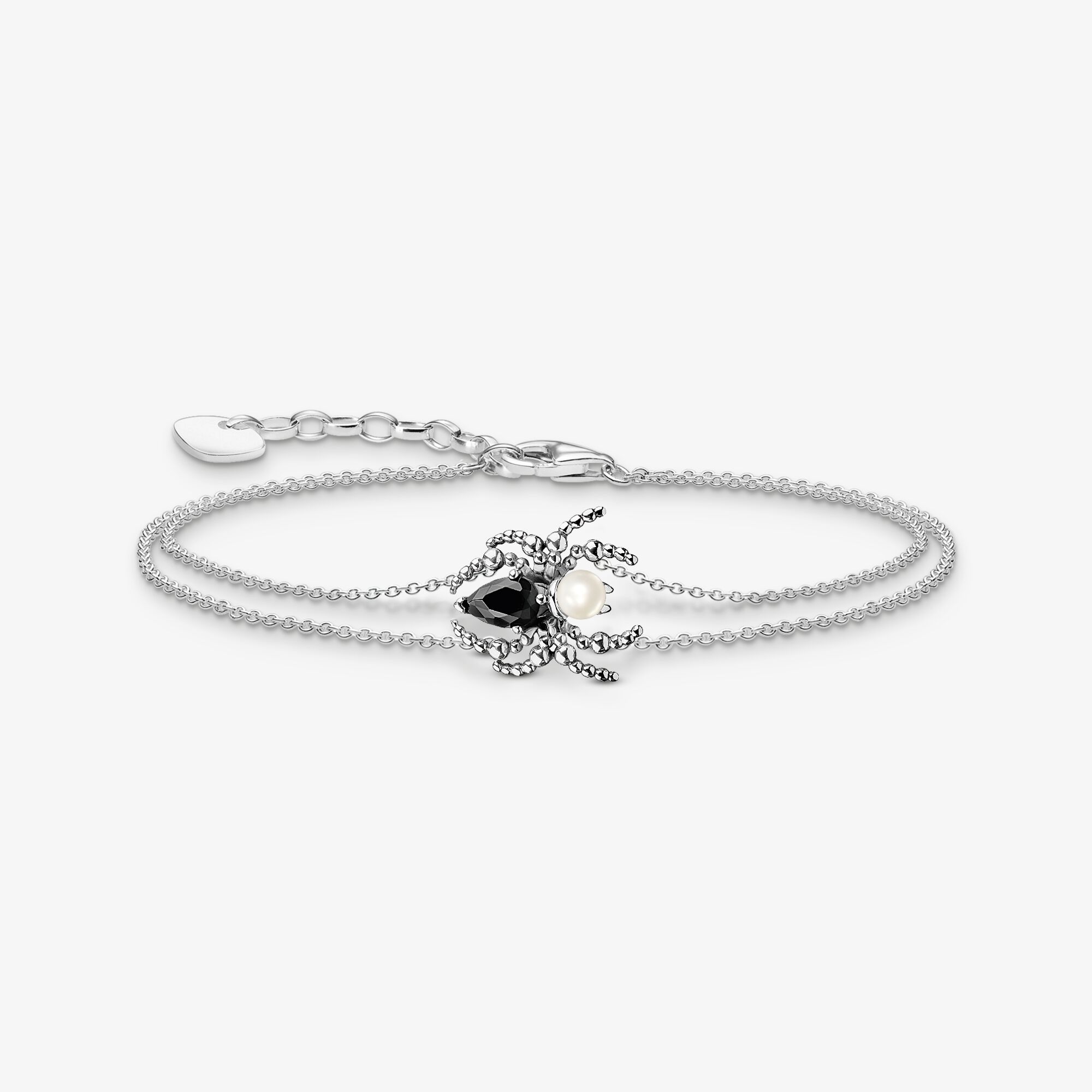 THOMAS SABO Bracelets Spider Romance avec araignée en argent, Argent sterling, Taille: 19 cm, femme