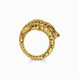 Ring Krokodil mit schwarzen und gr&uuml;nen Steinen vergoldet aus der  Kollektion im Online Shop von THOMAS SABO