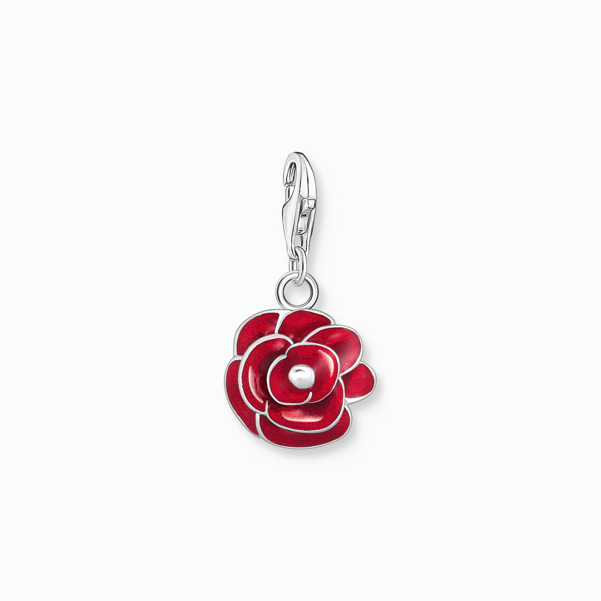Charm pendant red rose silver from the Charm Club collection in the THOMAS SABO online store