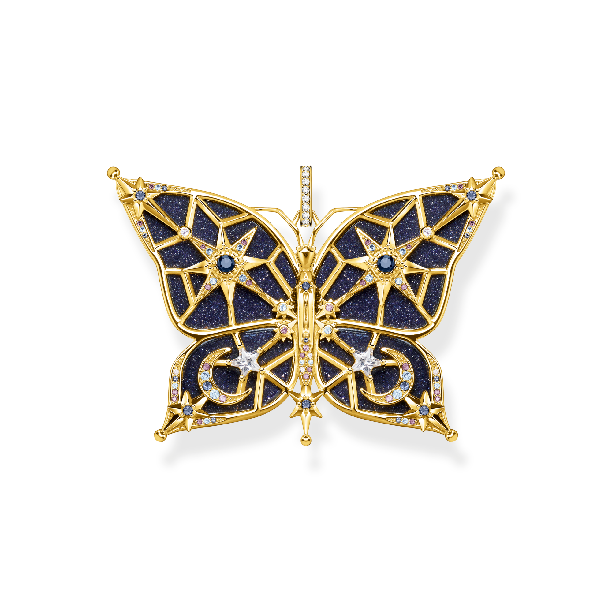 Thomas Sabo Anhänger Schmetterling Stern & Mond gold mehrfarbig PE925-963-7