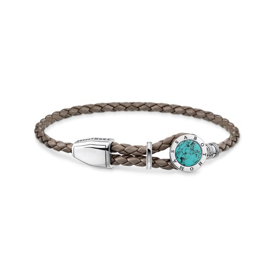 Bracelet cuir m&eacute;daille turquoise de la collection  dans la boutique en ligne de THOMAS SABO