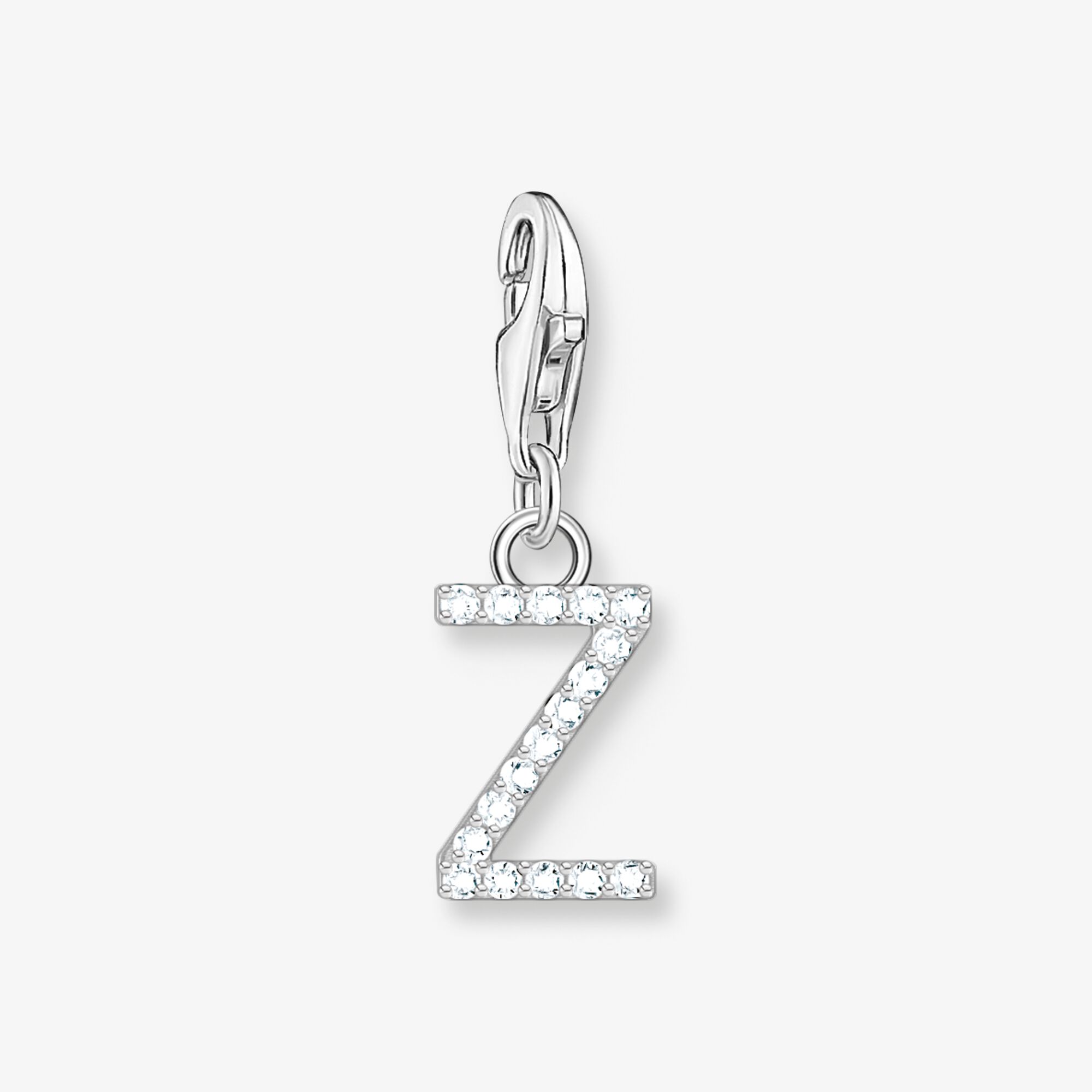 THOMAS SABO Charm-hängsmycke bokstaven Z med vita stenar silver, 925 sterlingsilver, Storlek: one size, för damer