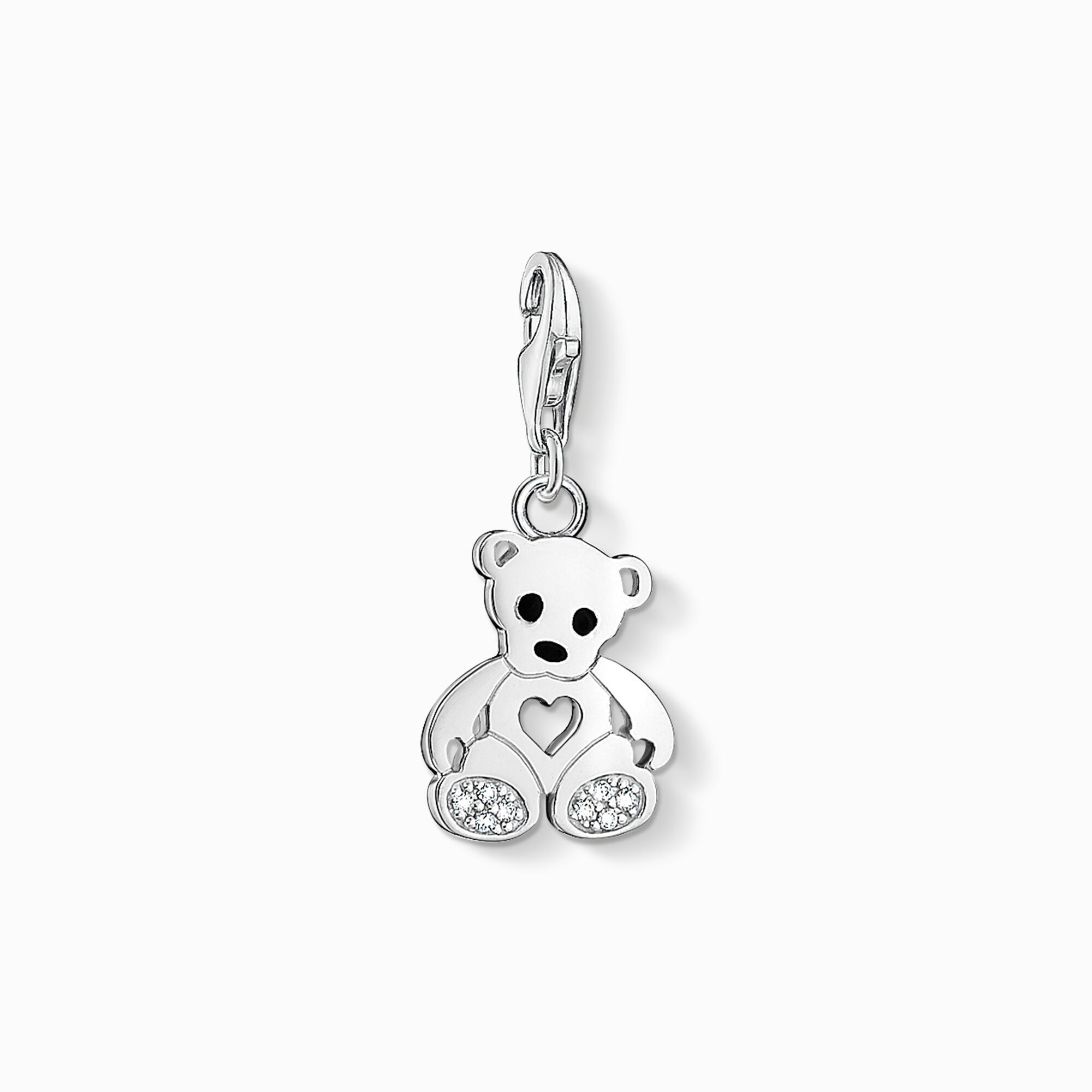 Charm pendant teddy bear with heart from the Charm Club collection in the THOMAS SABO online store