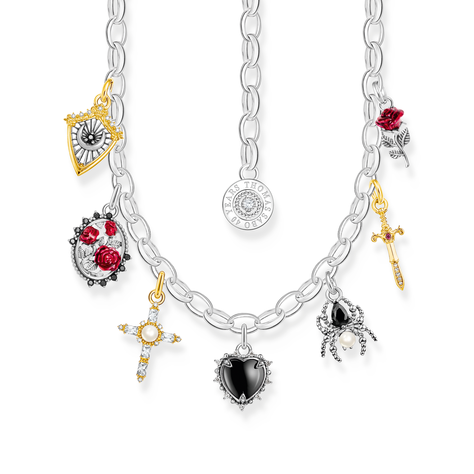 Thomas Sabo Kette mit Anhängern True Romance Silber mehrfarbig KE2298-167-7-L45