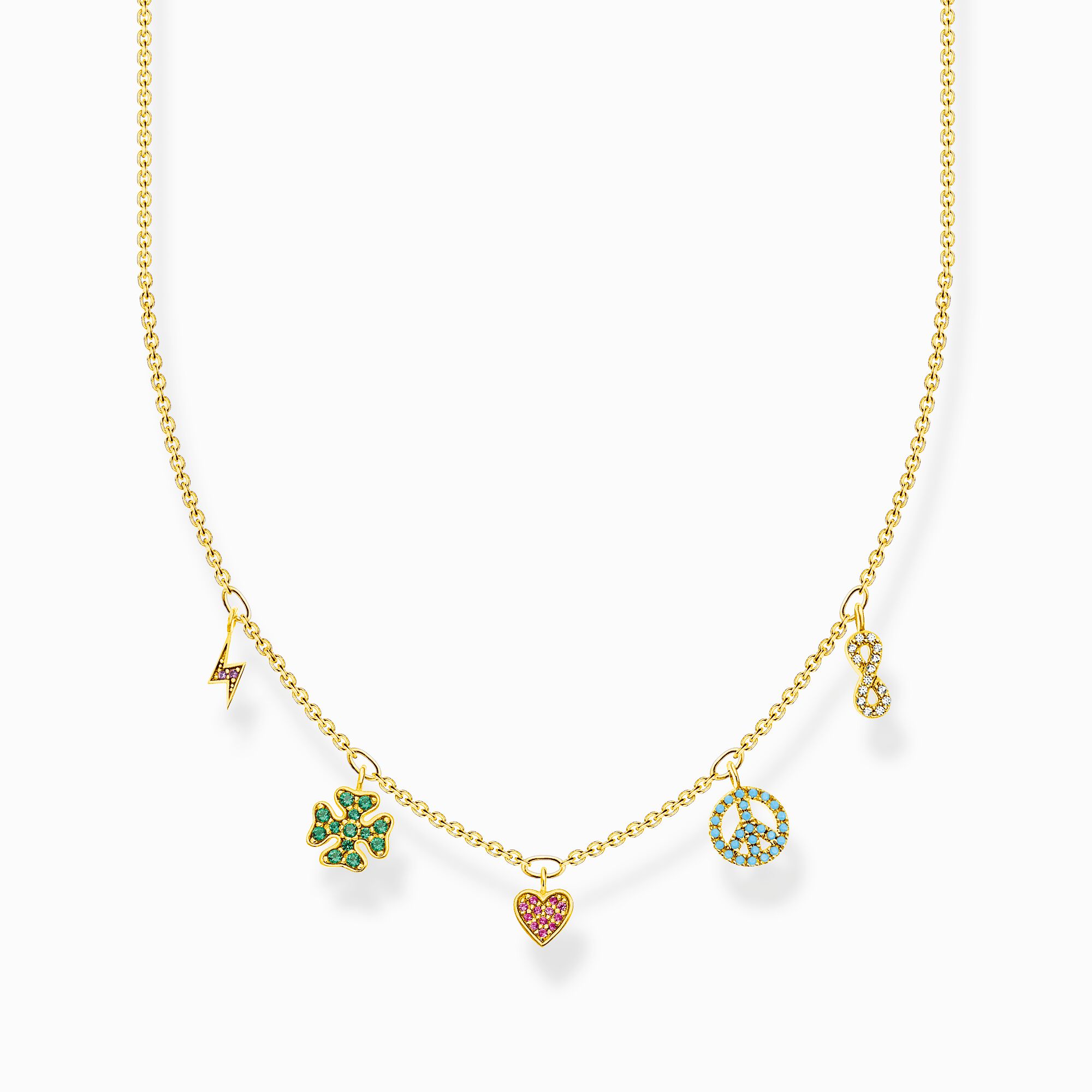 Halsband med symboler brokig guld ur kollektionen Charming Collection i THOMAS SABO:s onlineshop