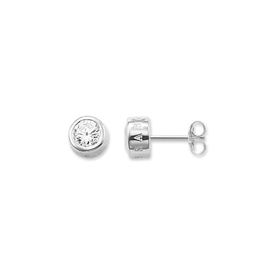 Ear studs large white stone from the  collection in the THOMAS SABO online store