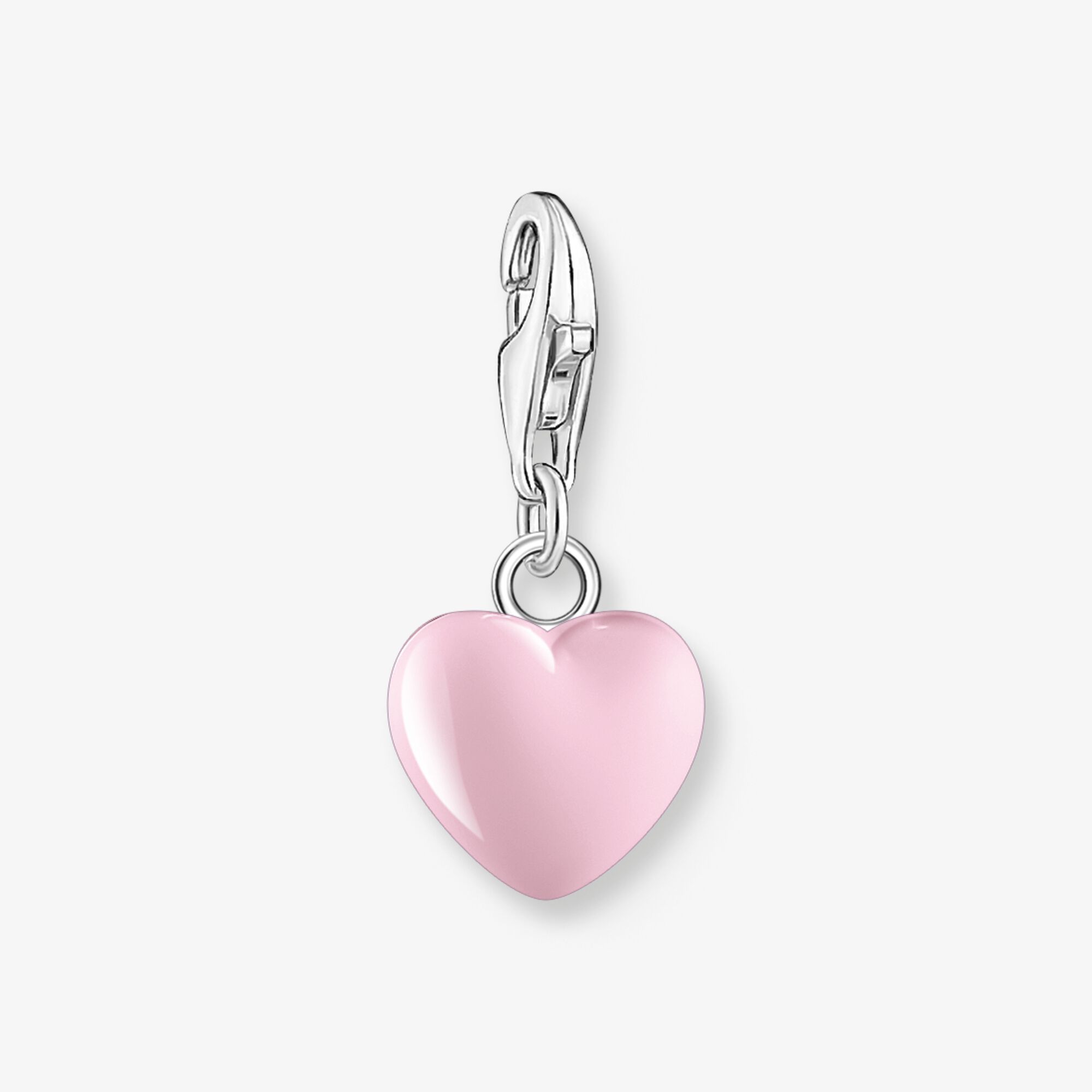 THOMAS SABO Charm-hängsmycke rosa hjärta silver, 925 sterlingsilver, Storlek: one size, för damer