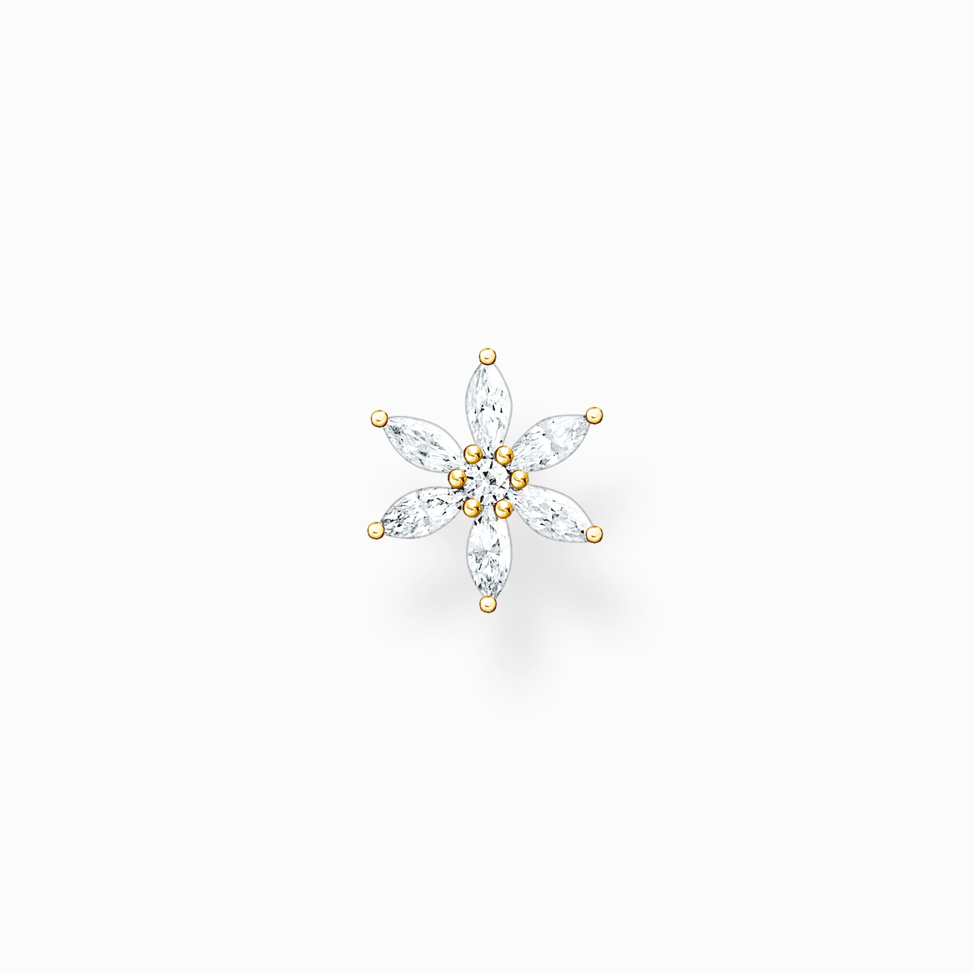Clou d&#39;oreille unique fleur pierres blanches or de la collection Charming Collection dans la boutique en ligne de THOMAS SABO