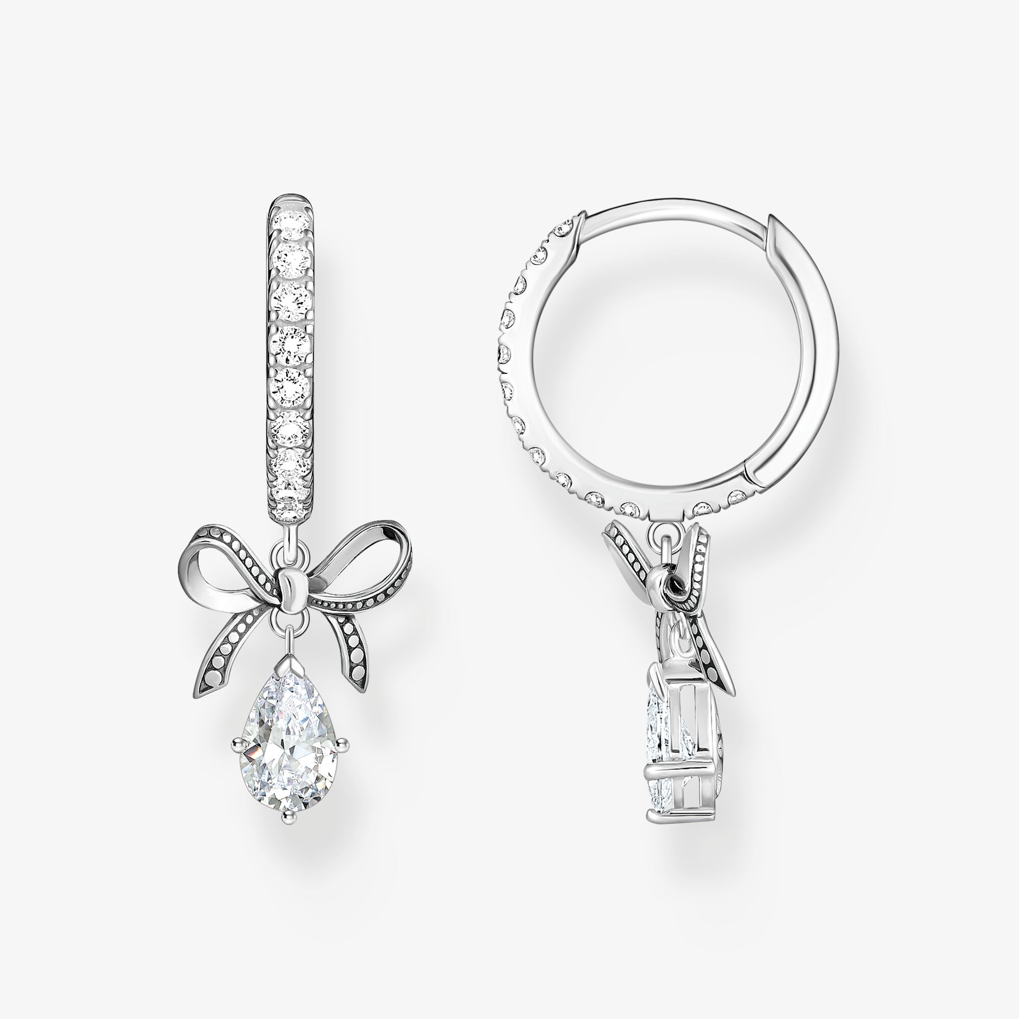 THOMAS SABO Créoles avec pendentif en forme de nœud Argent, Argent sterling, Taille: one size, femme