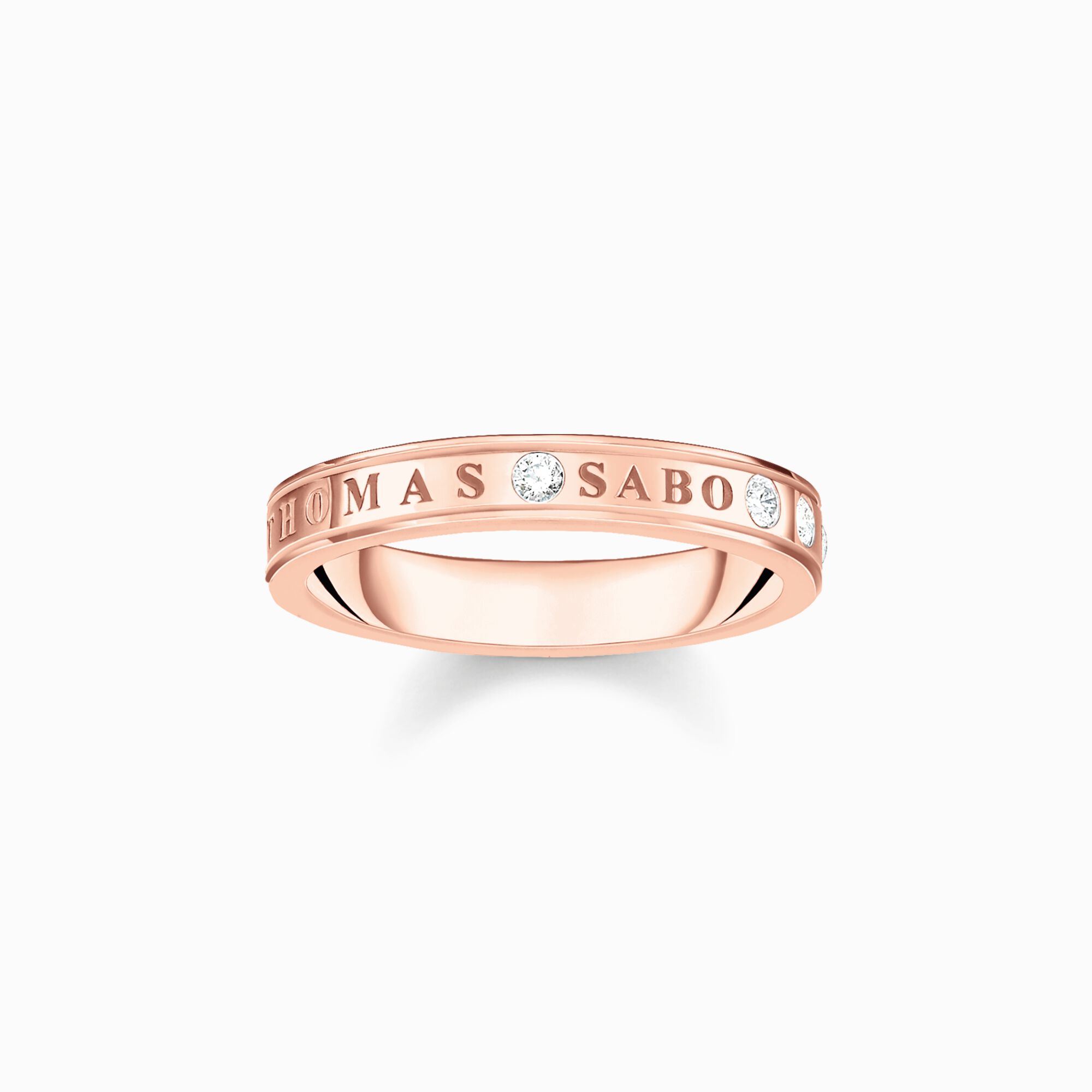 Ring with white stones rose gold plated from the  collection in the THOMAS SABO online store