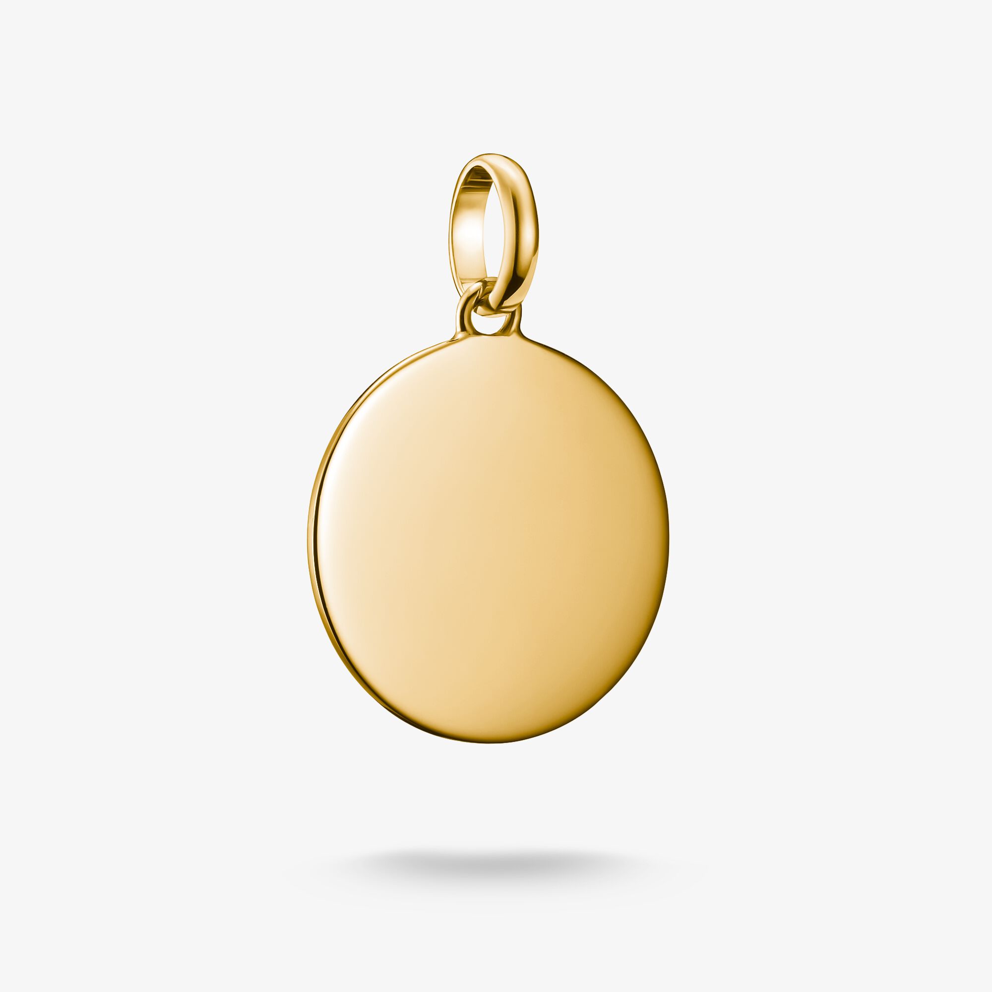 THOMAS SABO Pendentif Charm grande médaille Connect plaqué or, Argent sterling doré or jaune, Taille: one size, femme