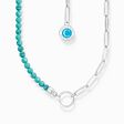 Member Charm necklace with turquoise beads and Charmista disc silver from the Charm Club collection in the THOMAS SABO online store