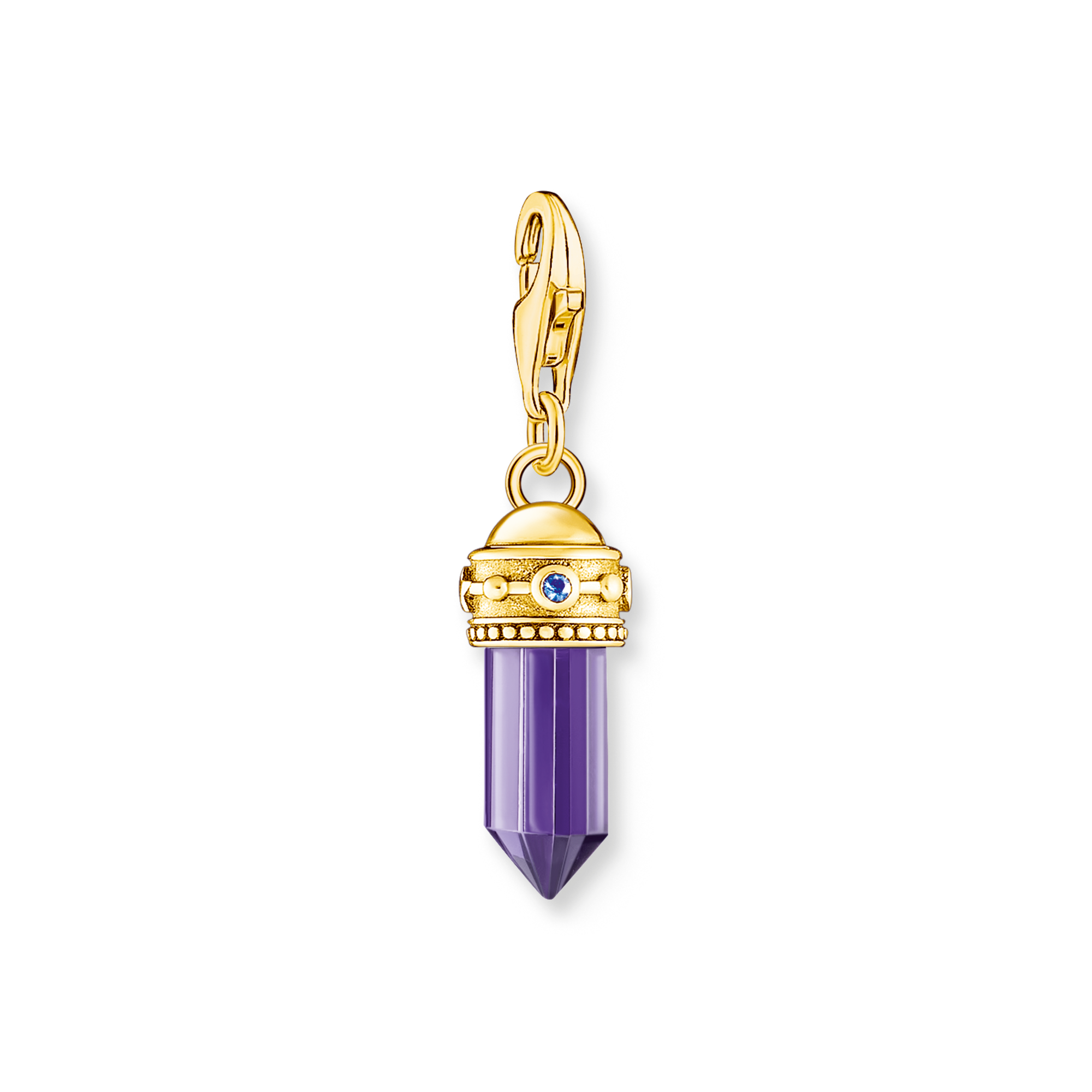 Thomas Sabo Charm-Anhänger Hexagon mit imitiertem Amethyst vergoldet violett 2048-973-13