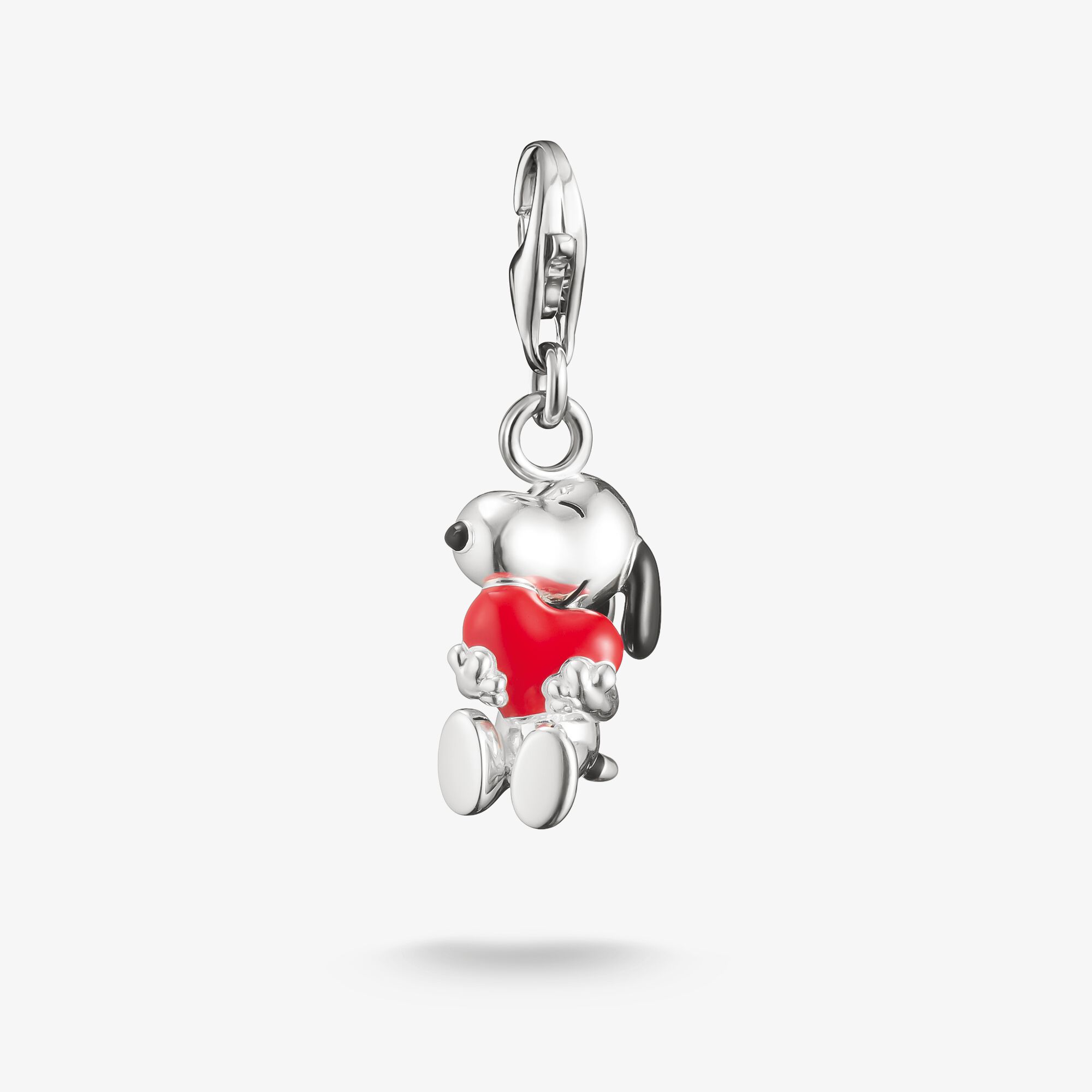 THOMAS SABO Charm-Anhänger Snoopy mit Herz PEANUTS Original Silber, Sterlingsilber, Größe: one size, Unisex