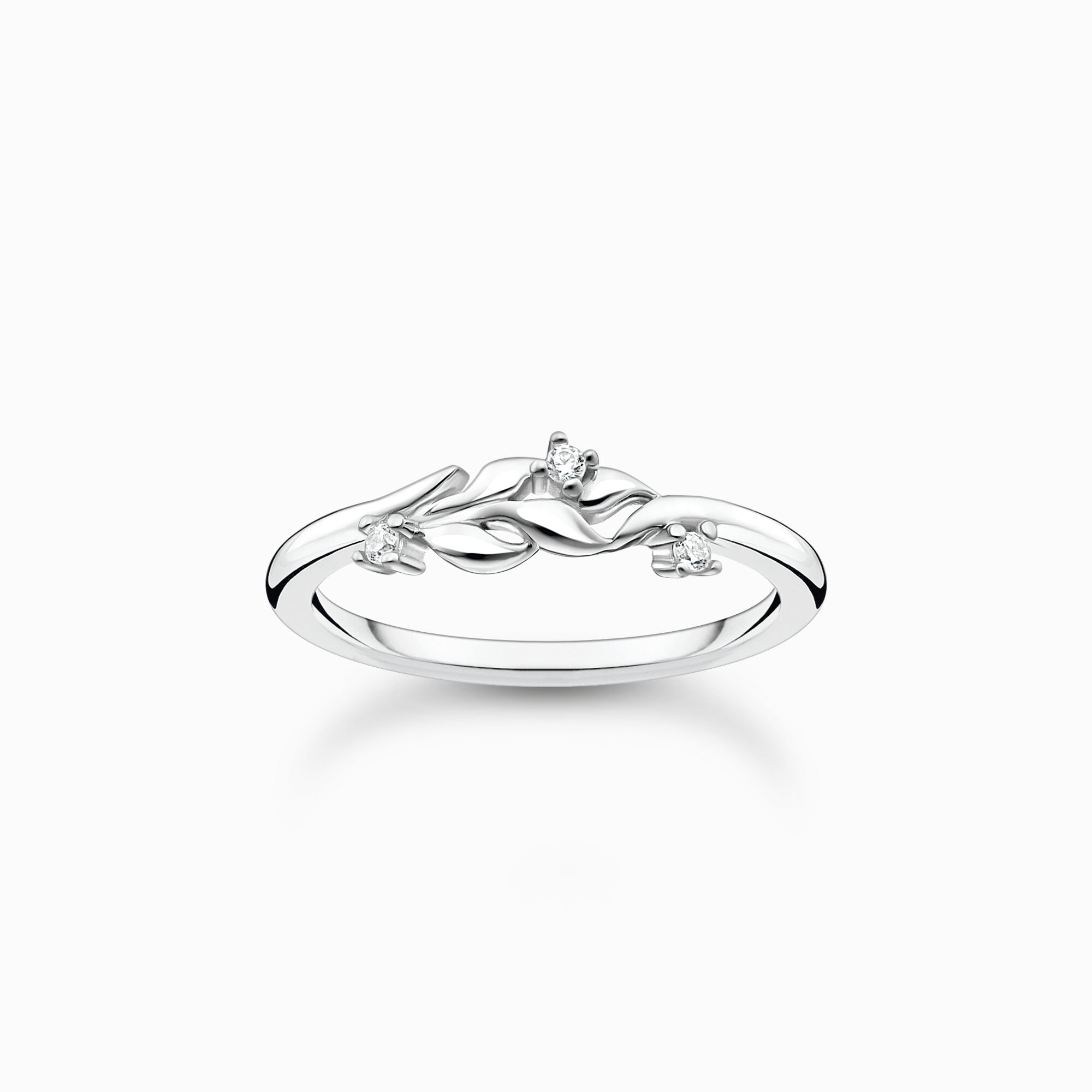 Ring leaves with white stones silver from the Charming Collection collection in the THOMAS SABO online store