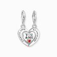 Silver charm pendant in heart-shape with engraving from the Charm Club collection in the THOMAS SABO online store