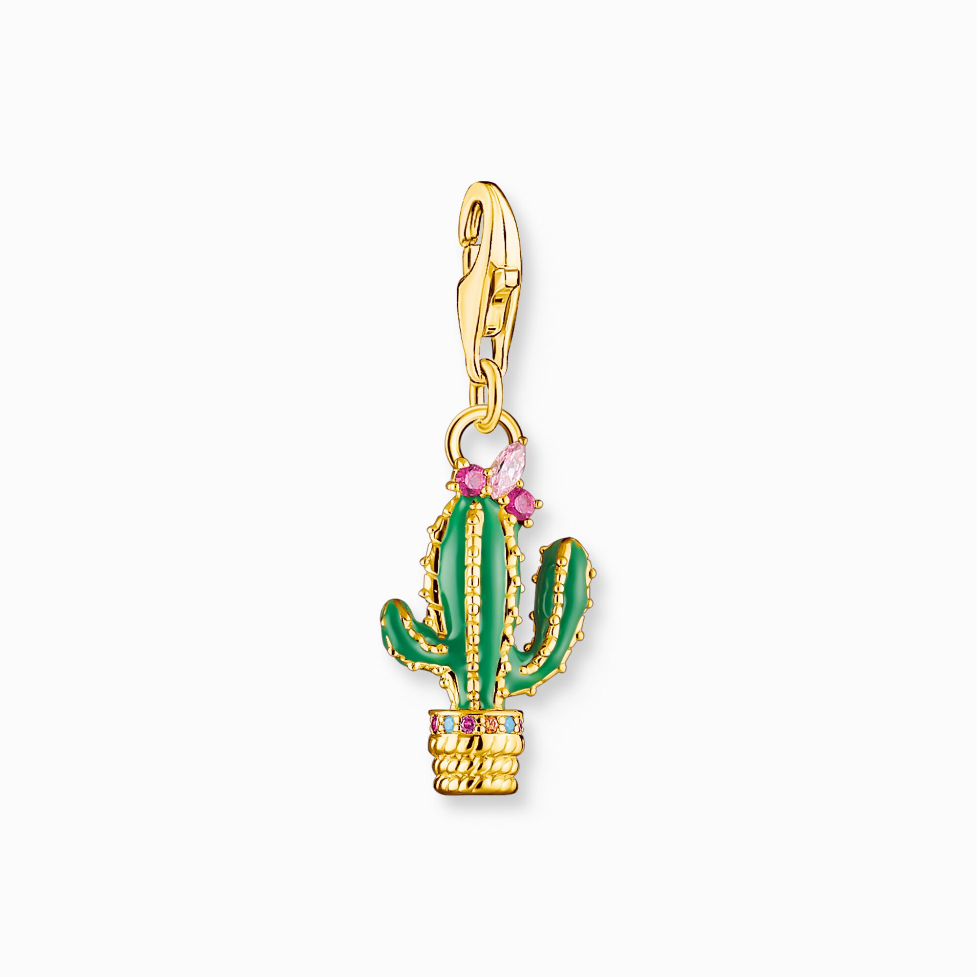 Colgante Charm cactus verde chapado en oro de la colección Charm Club en la tienda online de THOMAS SABO