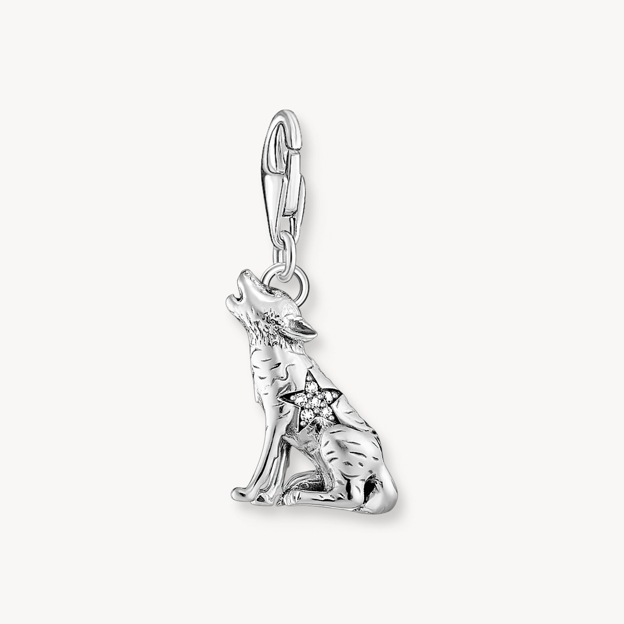 Silver blackened charm pendant three-dimensional wolf THOMAS SABO