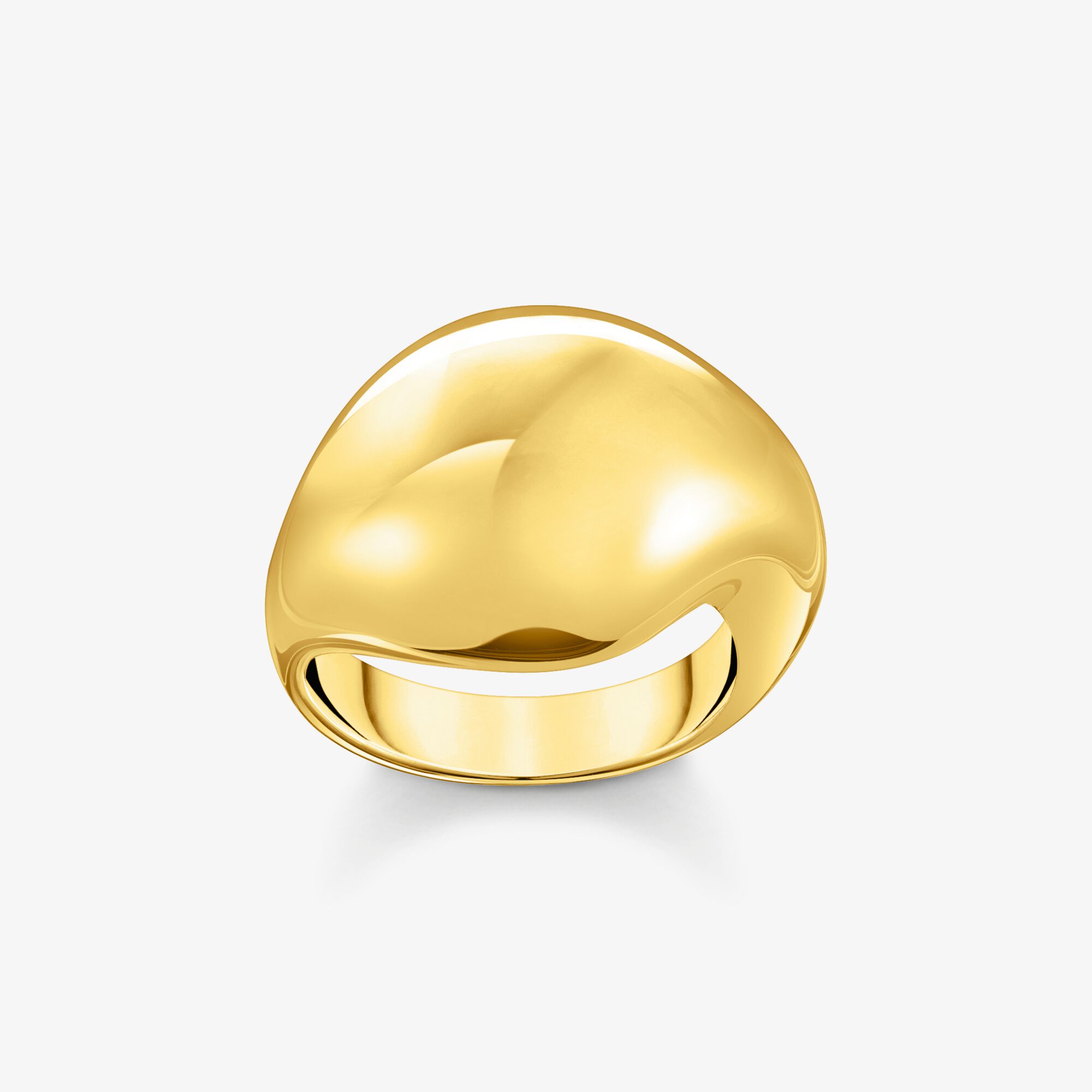 THOMAS SABO Bague plaquée or en forme de goutte organique Argent sterling doré or jaune, Taille: 54, pour femme