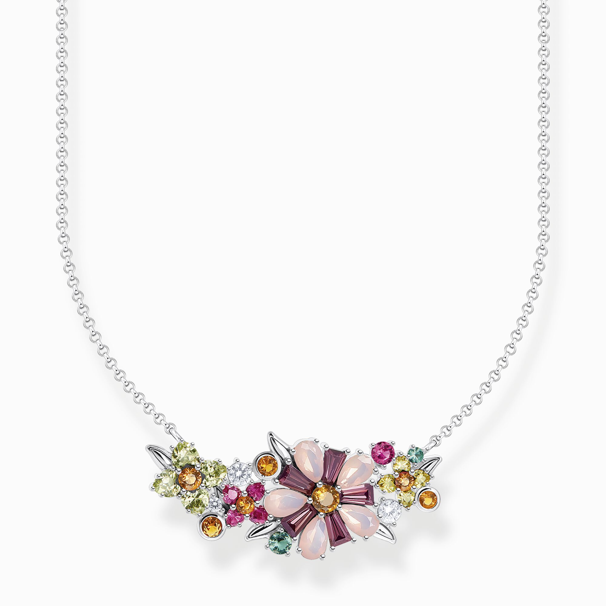 Necklace flowers colourful stones silver from the  collection in the THOMAS SABO online store