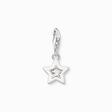 Charm pendant star with white stones and white cold enamel silver from the Charm Club collection in the THOMAS SABO online store