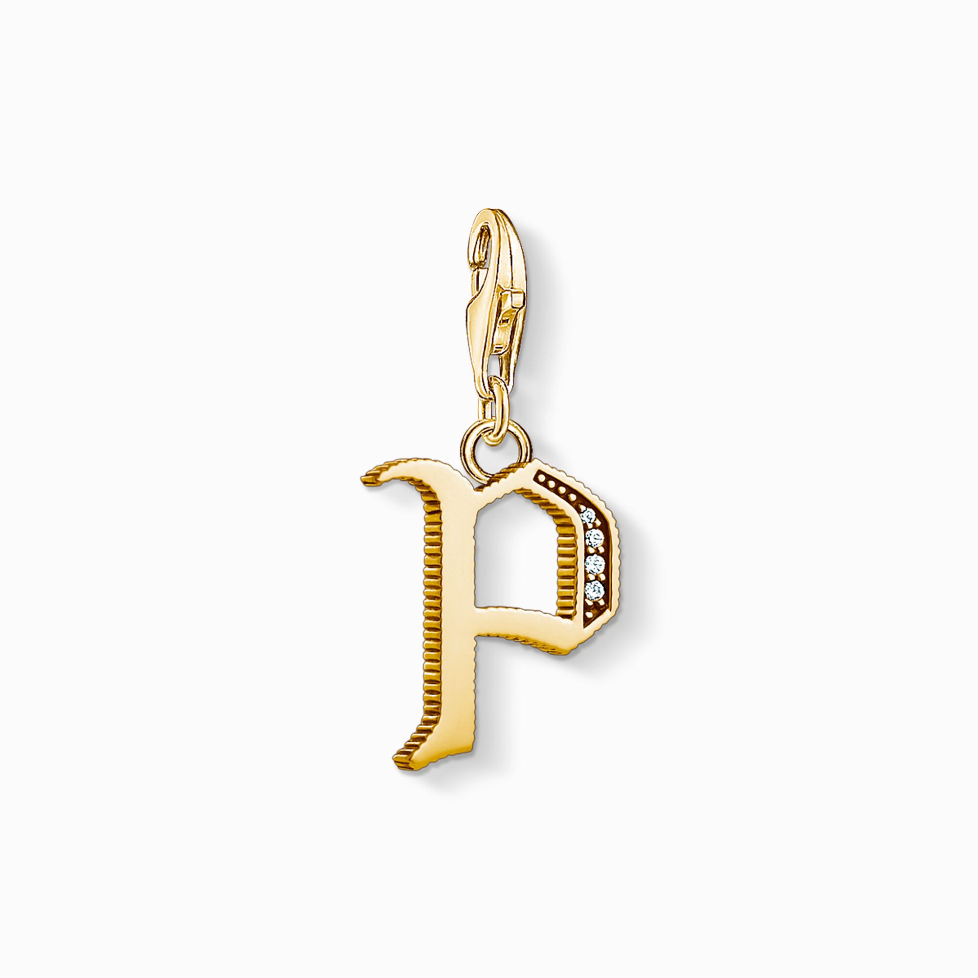 Charm pendant letter P gold from the Charm Club collection in the THOMAS SABO online store